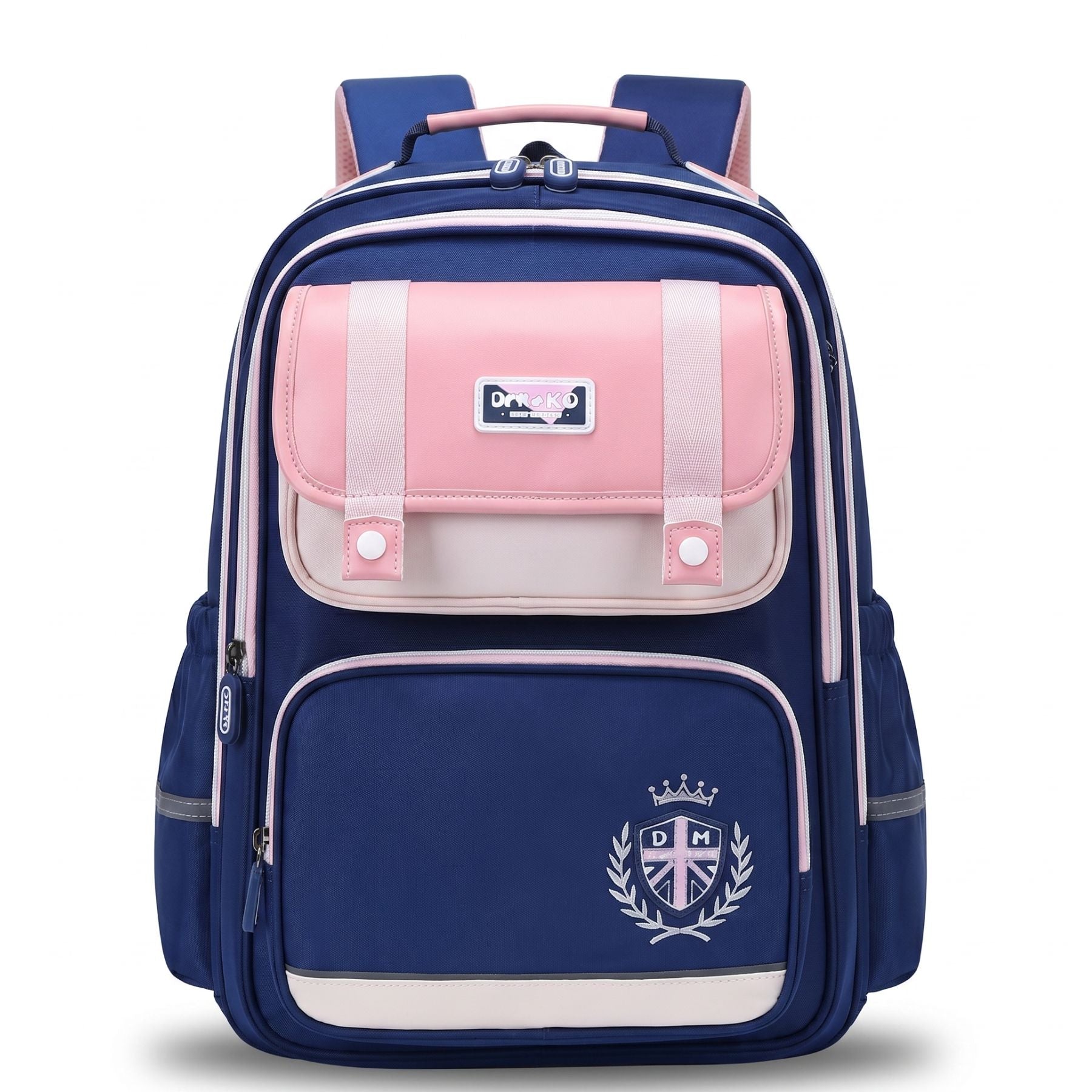 Sac à dos scolaire bleu et rose pastel | Grande capacité | Tissu Oxford imperméable | Port confortable