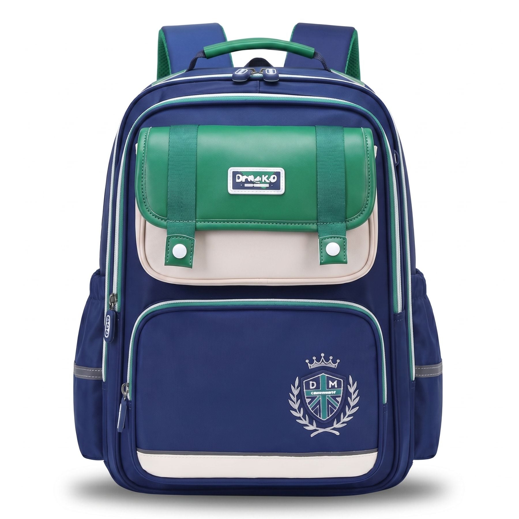 Sac à dos scolaire bleu et vert pastel | Grande capacité | Tissu Oxford imperméable | Port confortable