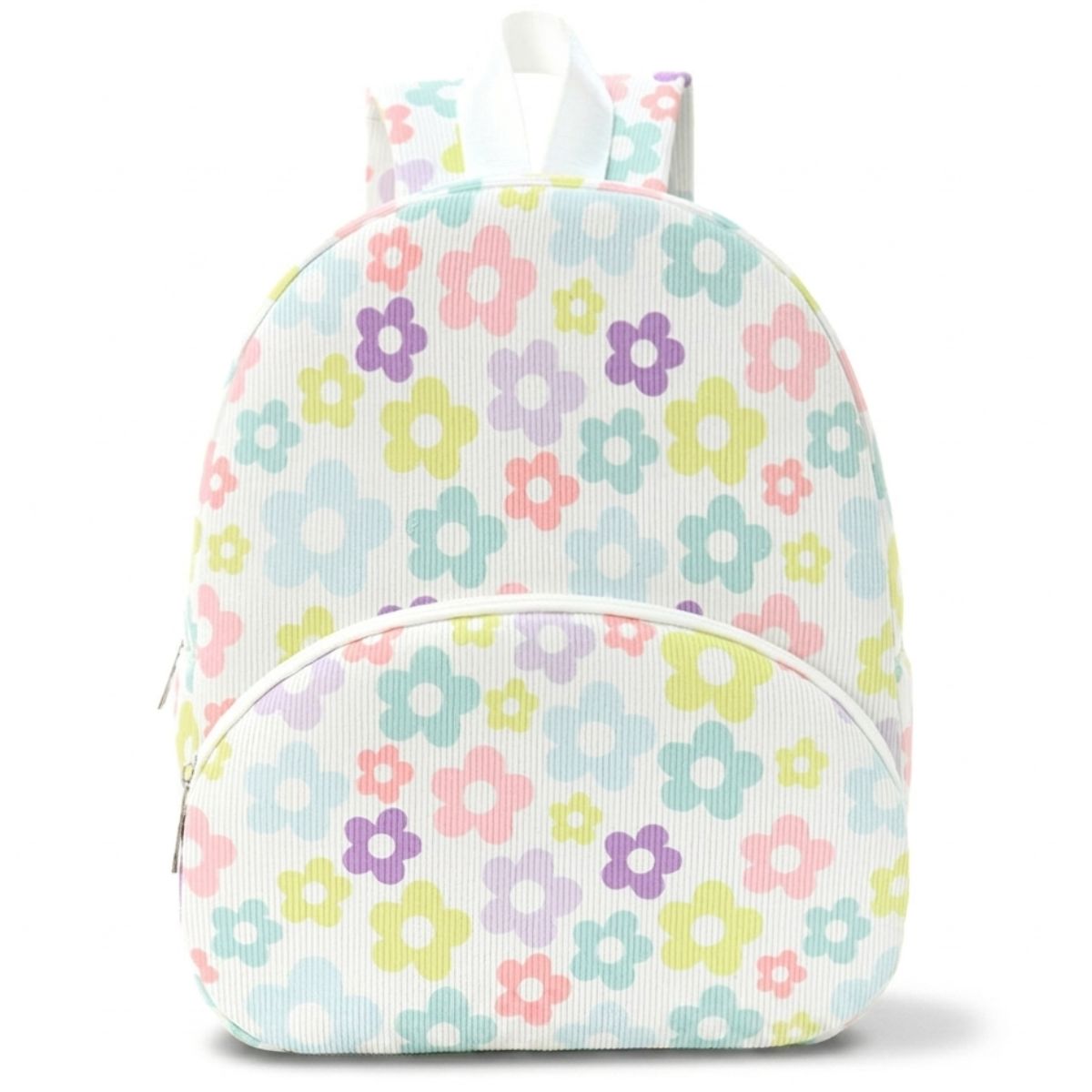 Sac à dos scolaire floral marternelle | Bretelles confortables | Velours côtelé