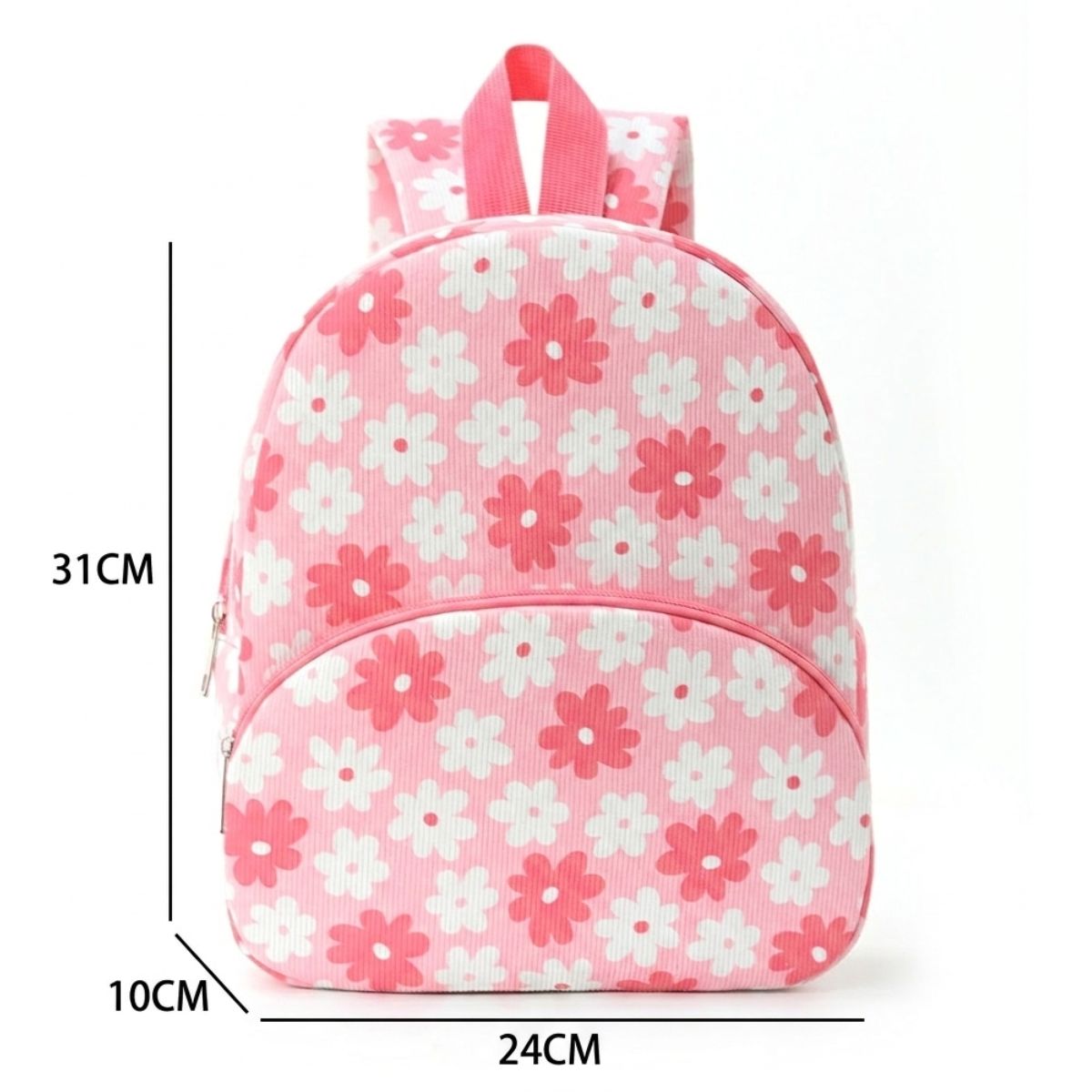 Sac à dos scolaire floral marternelle | Bretelles confortables | Velours côtelé