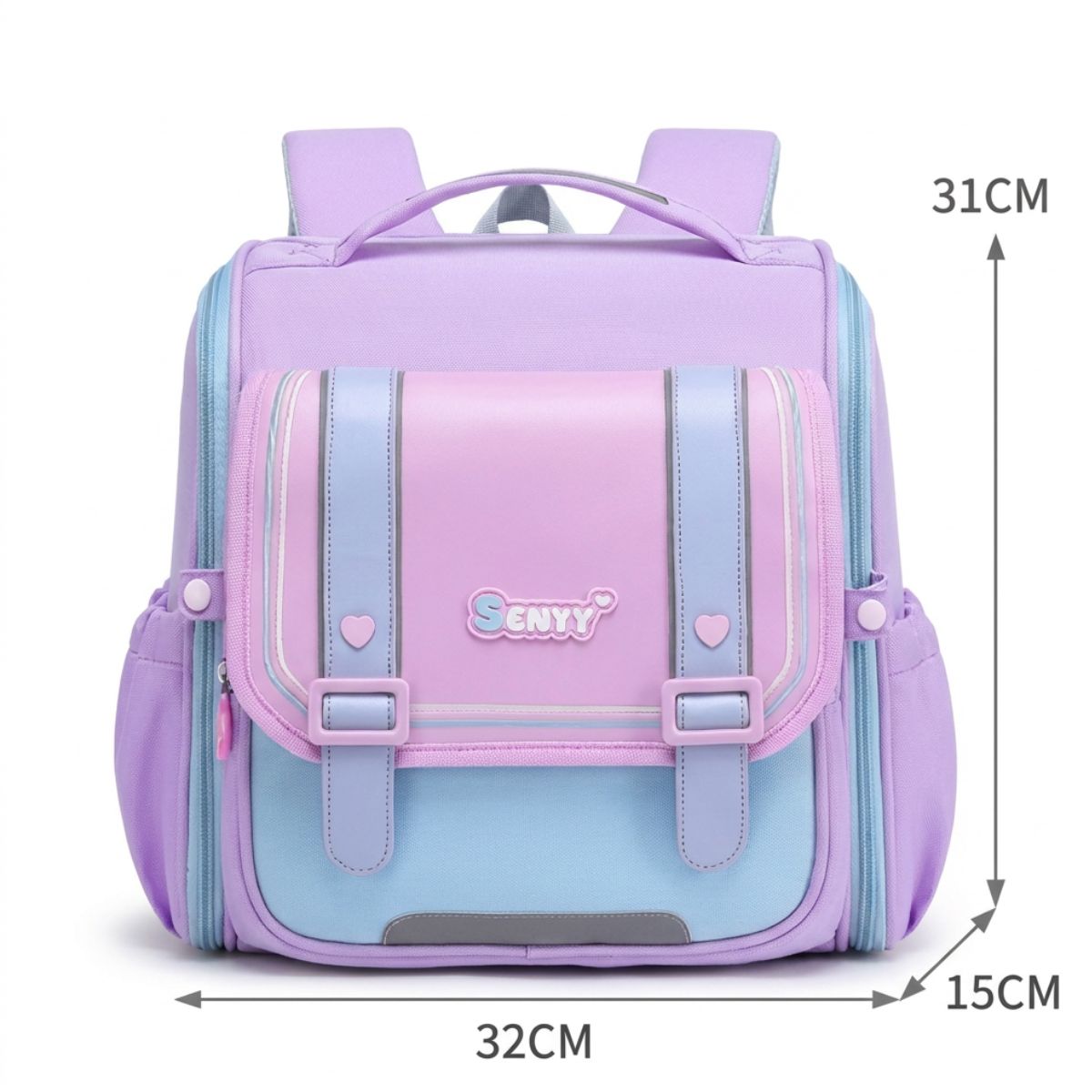 Sac à dos scolaire preppy | Compartiments spacieux | Oxford imperméable