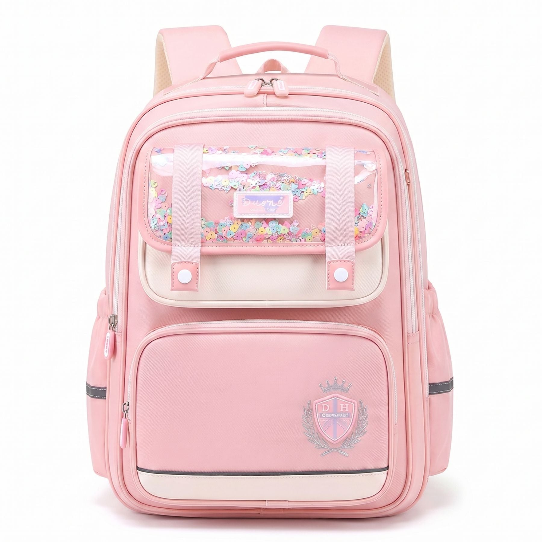 Sac à dos scolaire rose pour fille | Grande capacité | Tissu Oxford imperméable | Port confortable