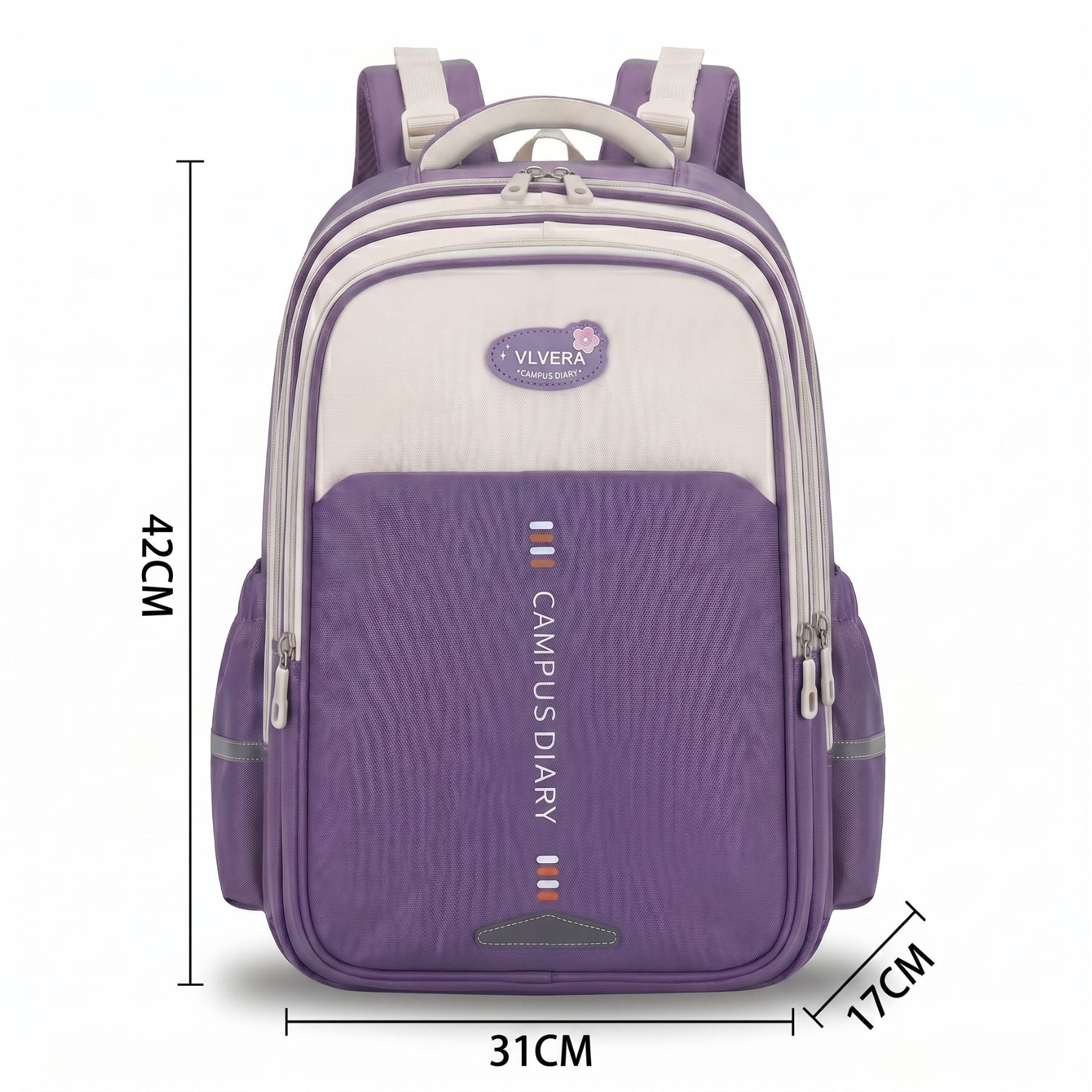 Sac à dos scolaire violet | Grande capacité | Tissu Oxford résistant | Port confortable