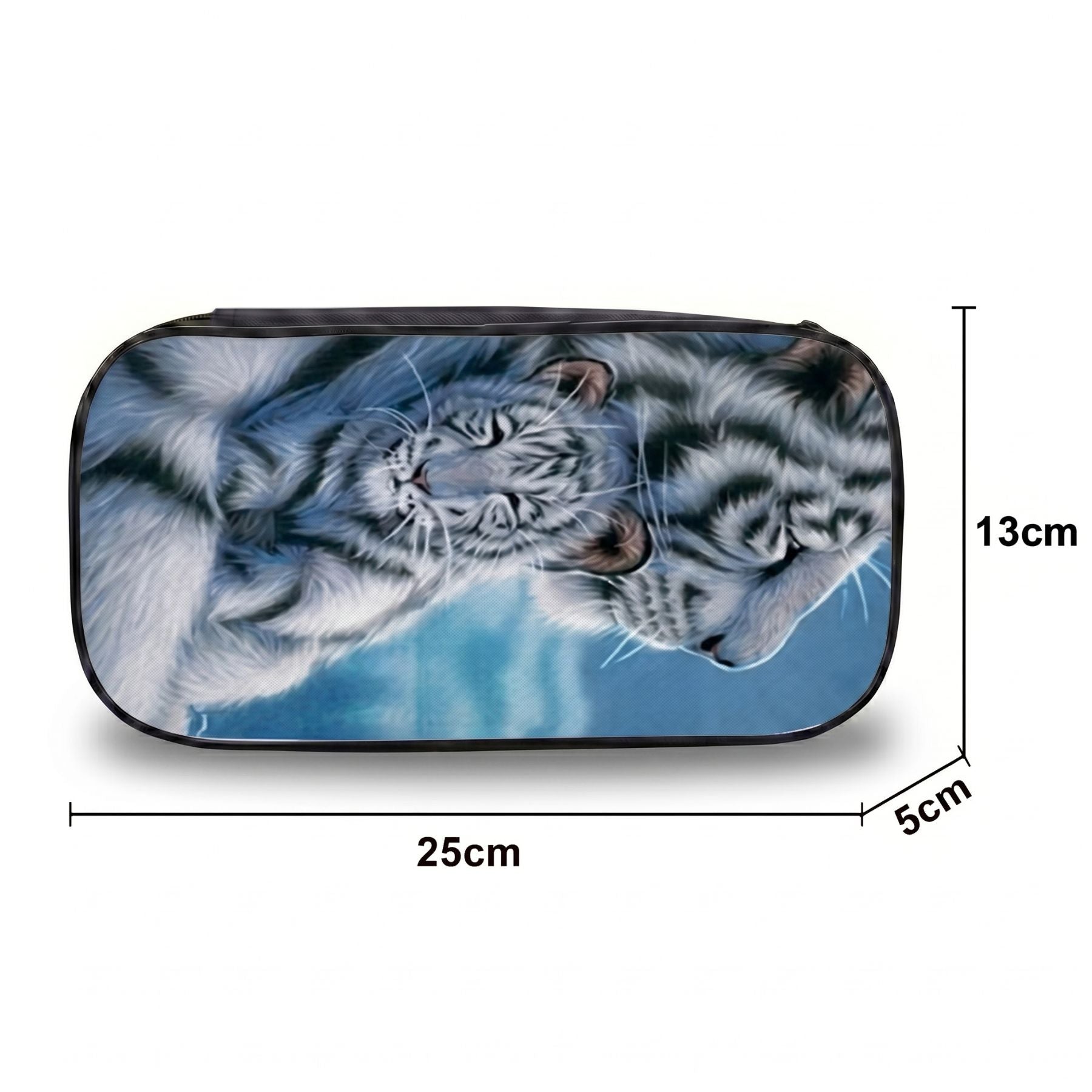 Sac à dos tigre blanc protecteur | Ensemble 3 pièces (sac + bandoulière + trousse) | Nylon résistant
