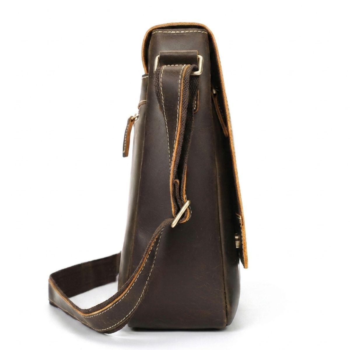 Sac bandoulière rétro homme | Multiples rangements | Cuir résistant