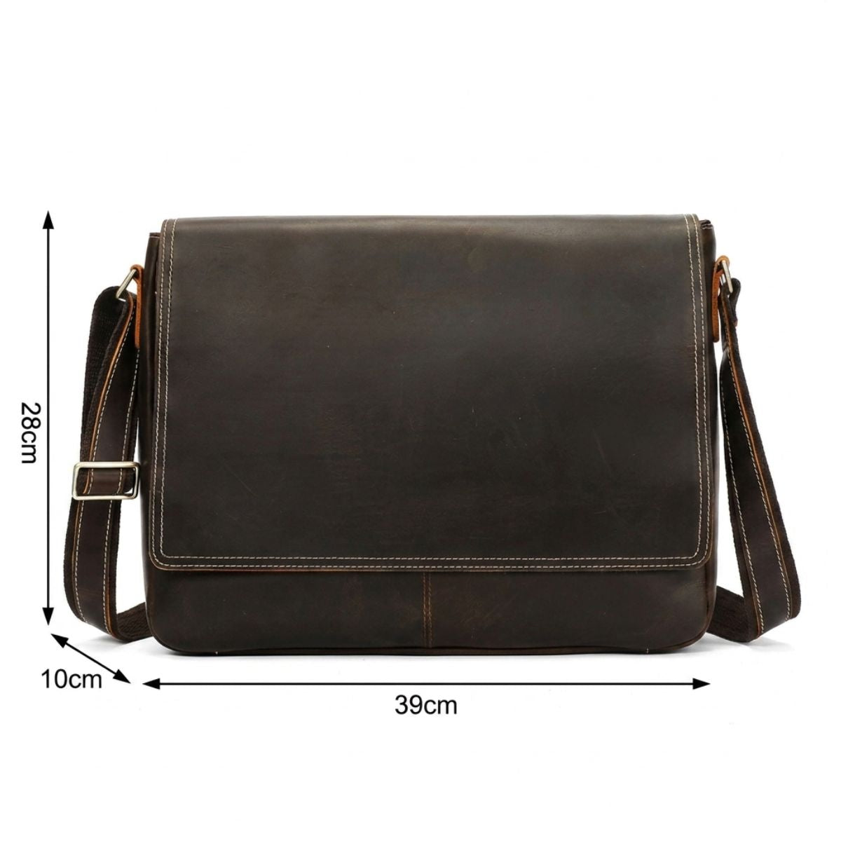 Sac bandoulière rétro homme | Multiples rangements | Cuir résistant