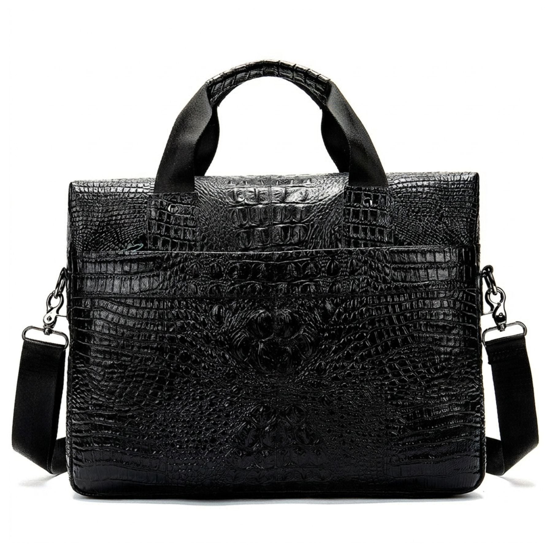 Sac business peau de crocodile pour homme et femme | Compatible PC 14 pouces | Grande capacité | Cuir véritable résistant