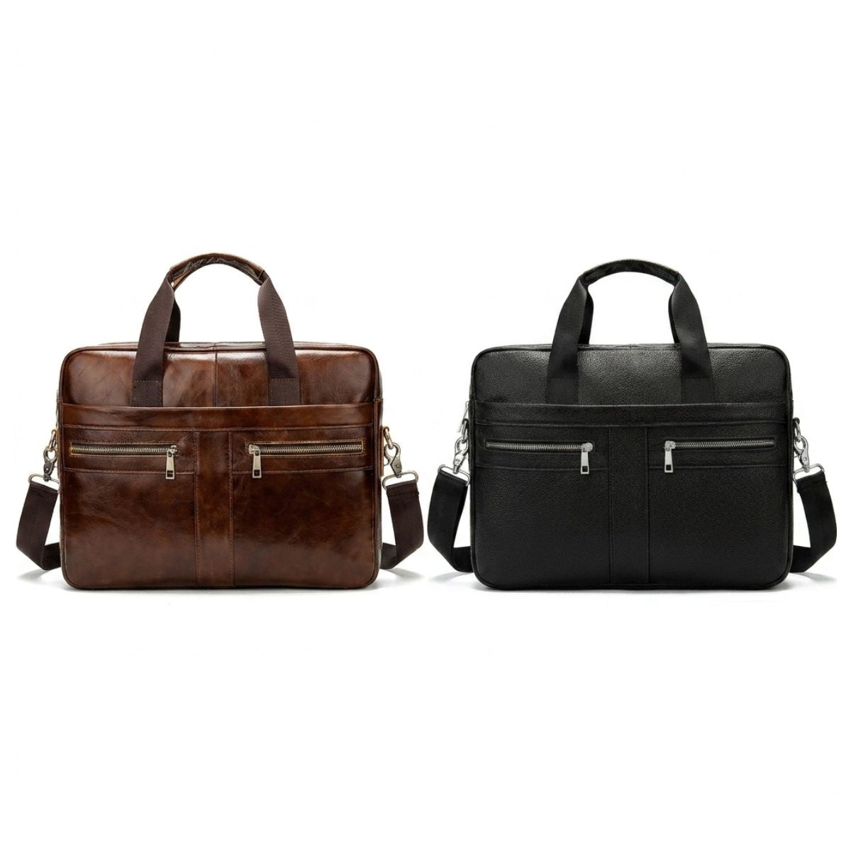 Sac ordinateur bandoulière | Compartiments multiples | Cuir résistant