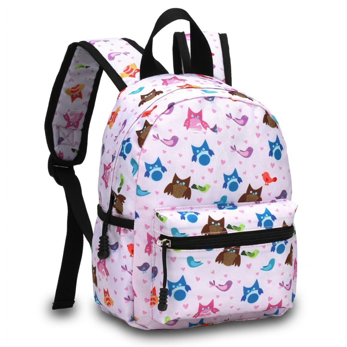 Sac scolaire chouettes colorées | Compartiments pratiques | Tissu Oxford résistant