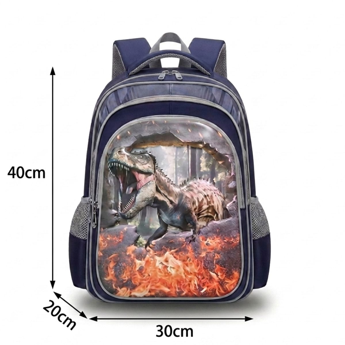 Sac scolaire dinosaure à roulettes | Ensemble 3 pièces (sac à dos + lunch bag + trousse ) | Grande capacité | Tissu polyester résistant