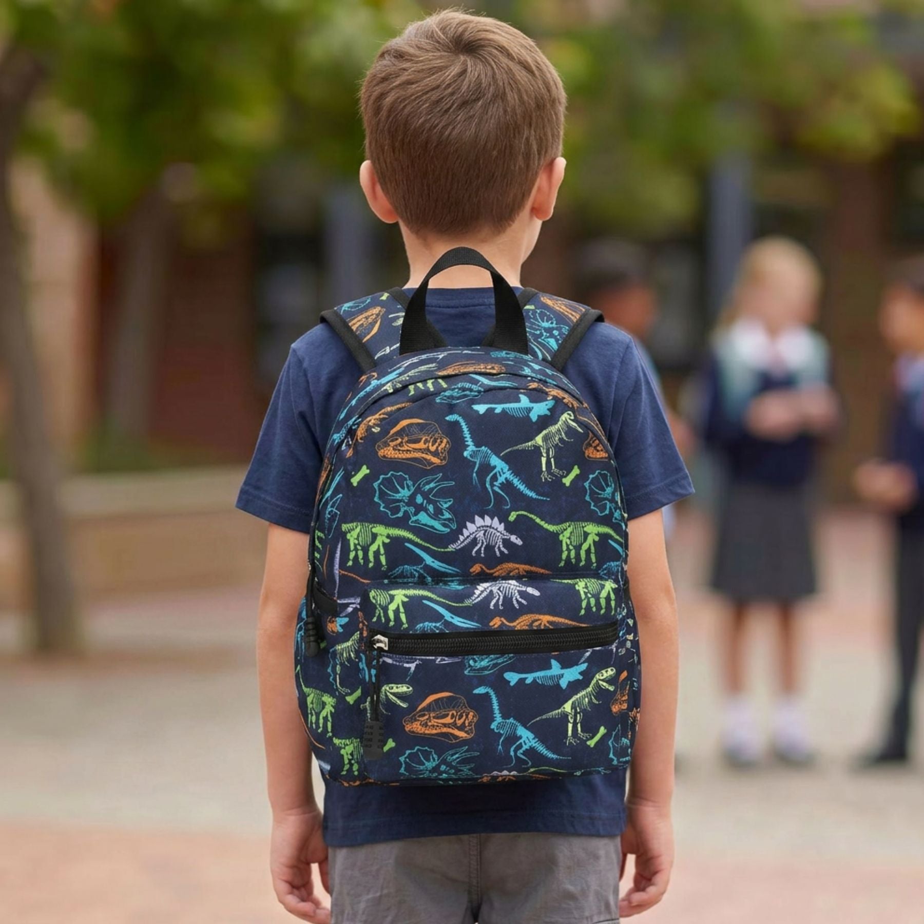 Sac scolaire dinosaures | Tissu Oxford résistant | Port confortable