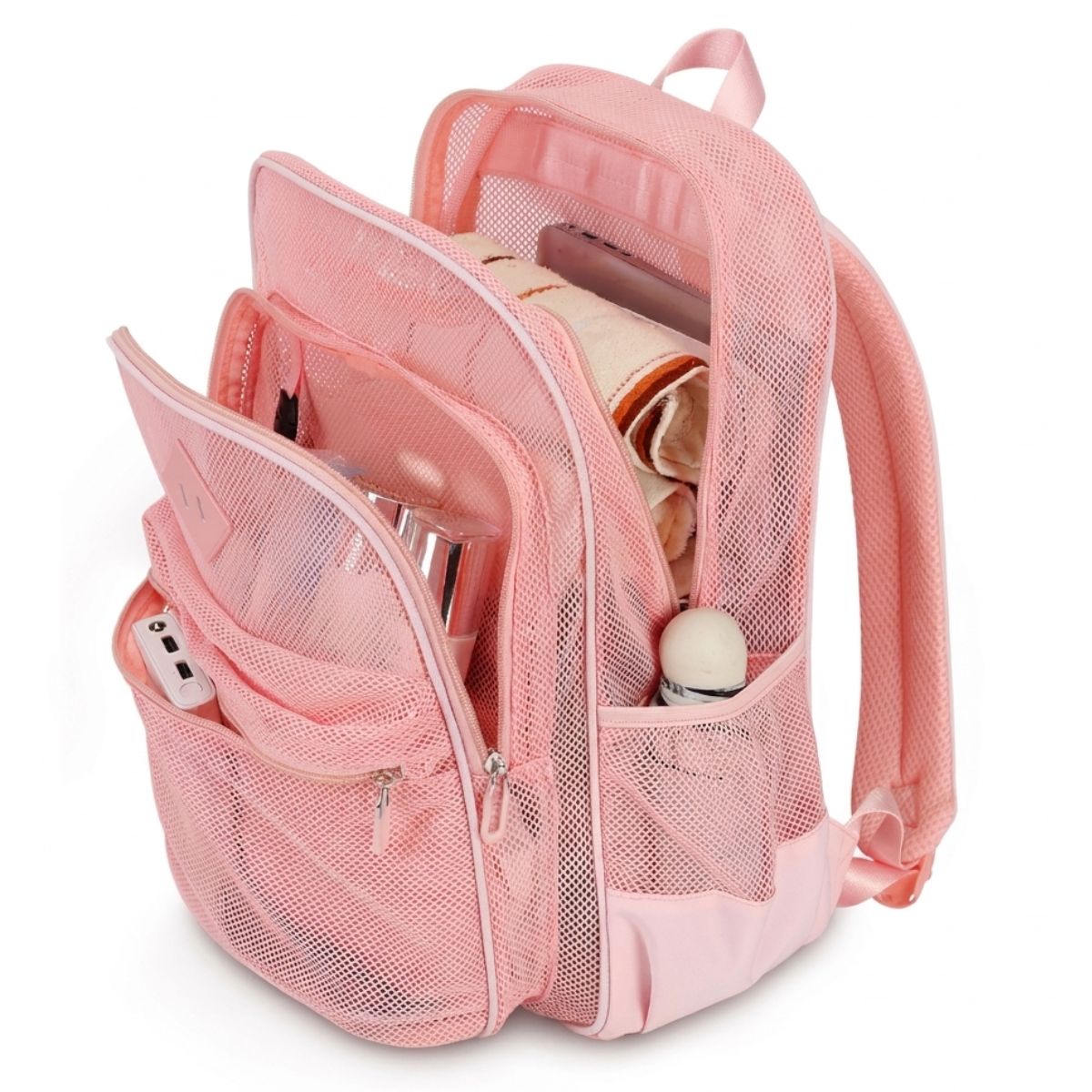 Sac scolaire filet unisexe | Multiples compartiments | Polyester léger