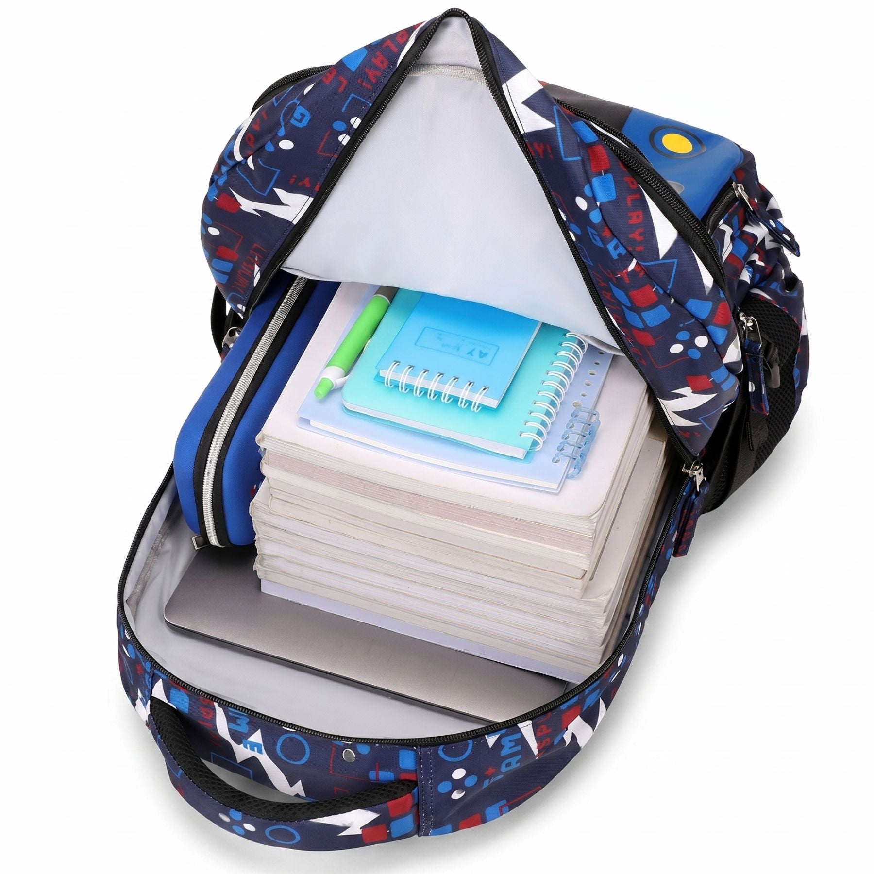 Sac scolaire gaming pour garçon | Trousse assortie | Tissu Oxford résistant | Grande capacité