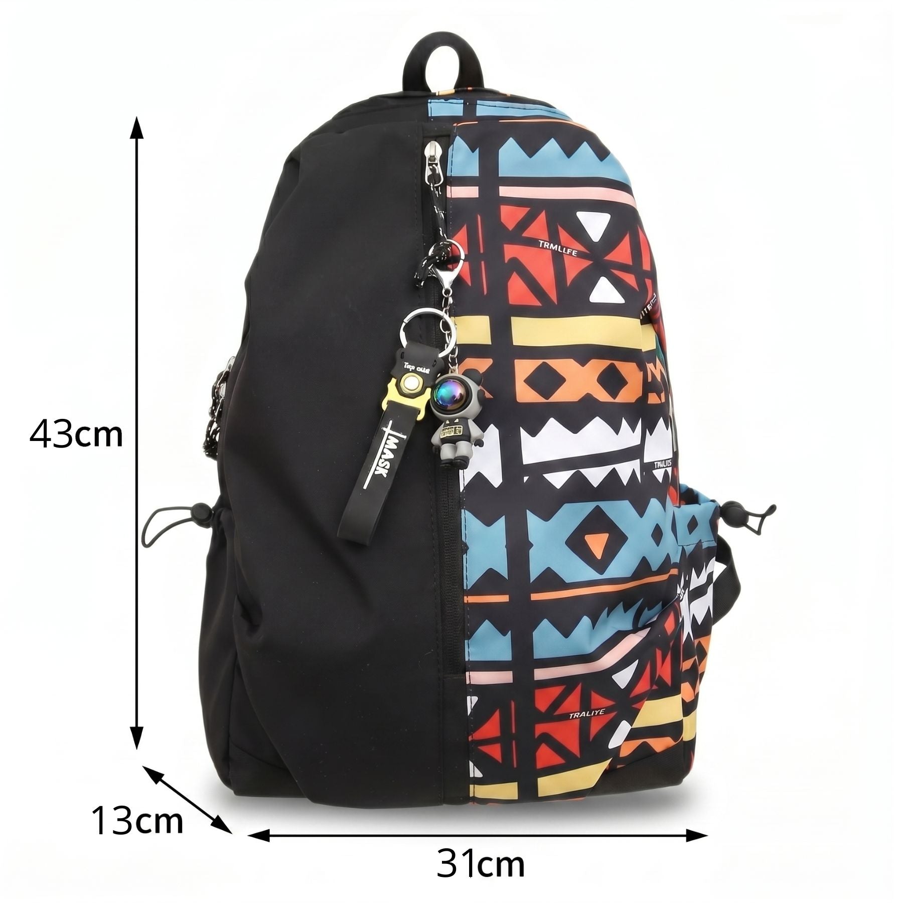 Sac scolaire graffiti streetwear | Grande capacité | Nylon résistant et imperméable | Rangement quotidien pratique