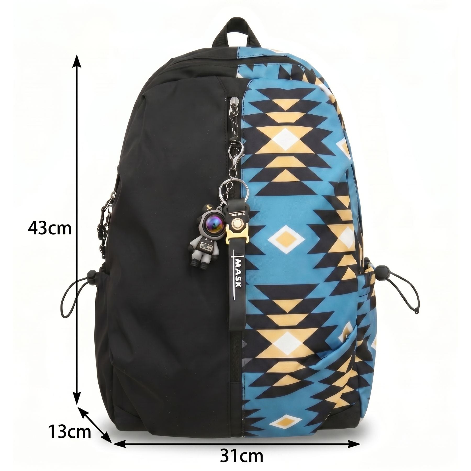 Sac scolaire graffiti streetwear géométrique | Grande capacité | Nylon résistant et imperméable | Rangement quotidien pratique