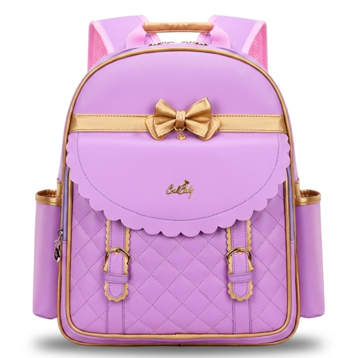 Sac scolaire matelassé fille | Grande capacité | Tissu nylon léger | Port confortable
