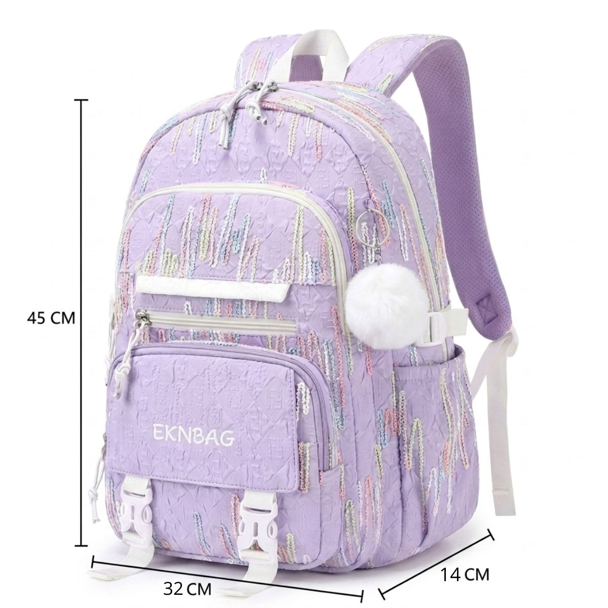 Sac scolaire nuage pastel | Compartiments multiples | Tissu Oxford résistant | Rangement pratique
