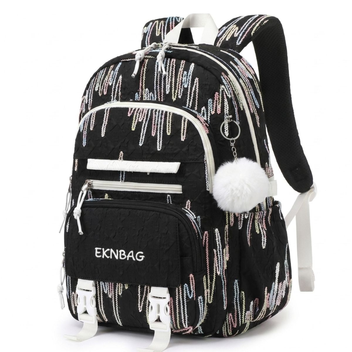 Sac scolaire nuage pastel | Compartiments multiples | Tissu Oxford résistant | Rangement pratique
