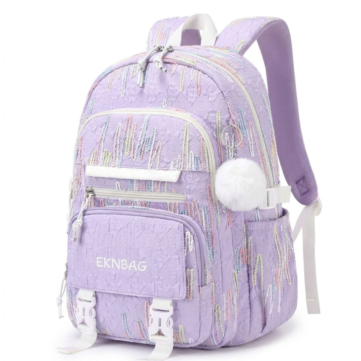 Sac scolaire nuage pastel | Compartiments multiples | Tissu Oxford résistant | Rangement pratique