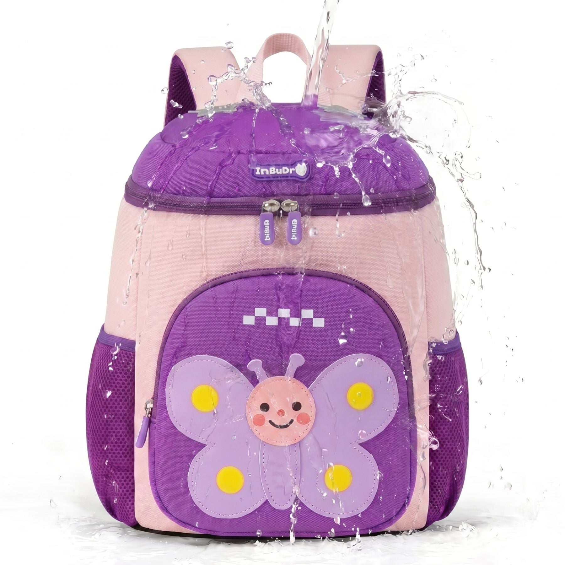 Sac scolaire papillon 3D Violet | Bretelles rembourrées | Tissu néoprène léger | Idéal maternelle