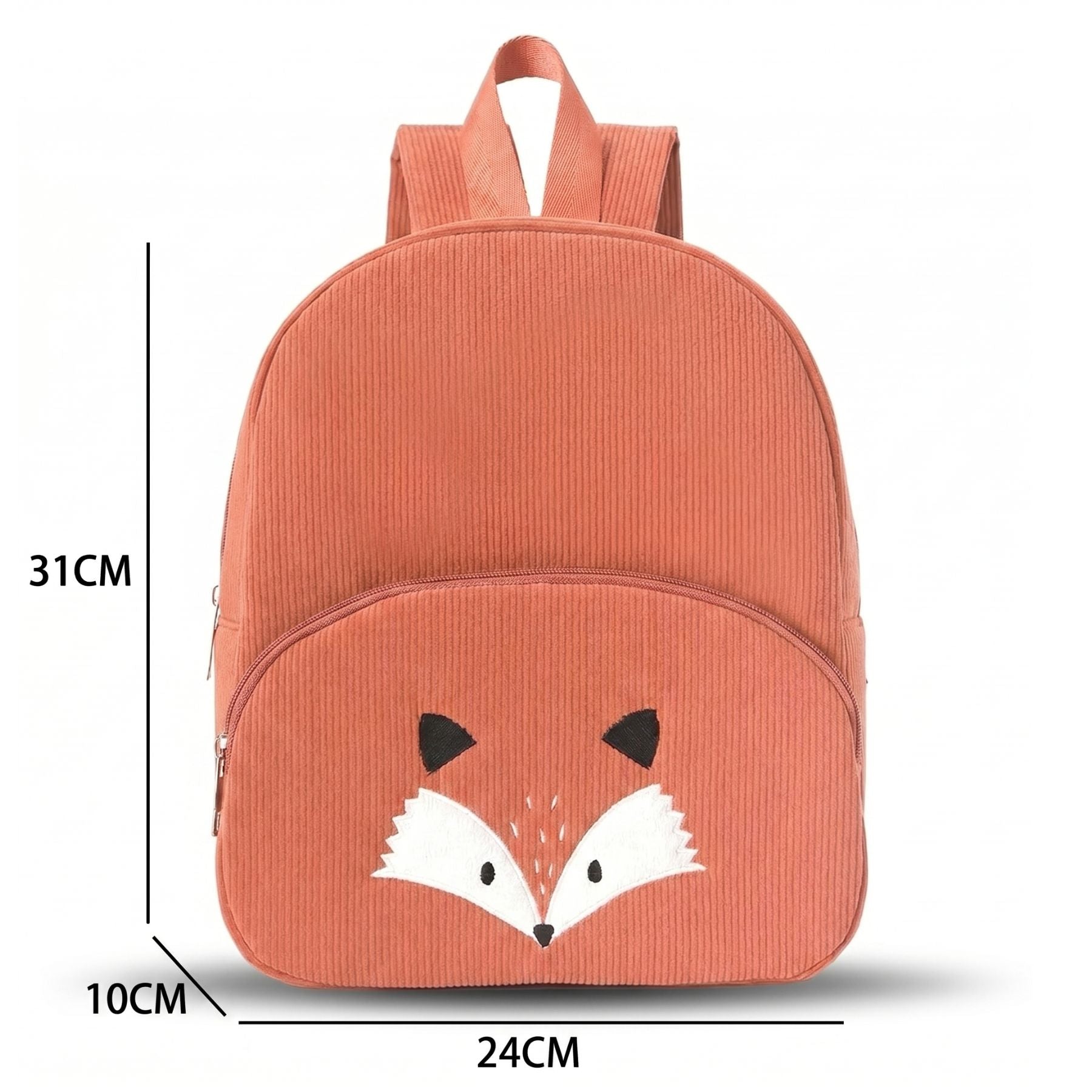 Sac scolaire renard maternelle | Bretelles confortables | Velours côtelé résistant