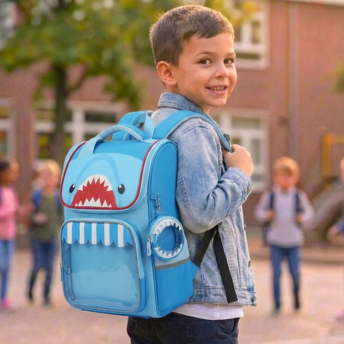 Sac scolaire requin | Oxford résistant | Grande capacité | Confort quotidien