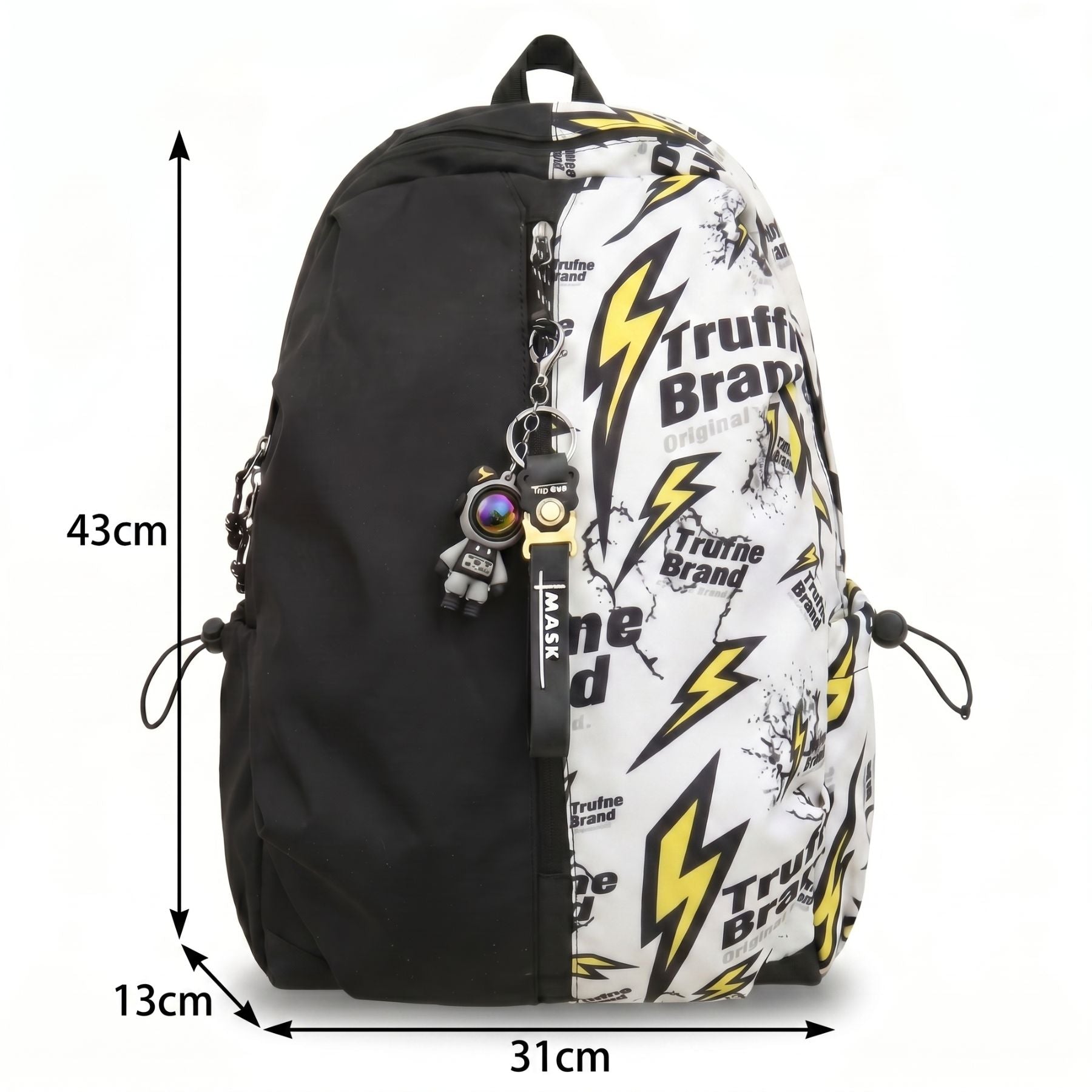 Sac scolaire streetwear éclair | Grande capacité | Nylon résistant et imperméable | Style urbain moderne