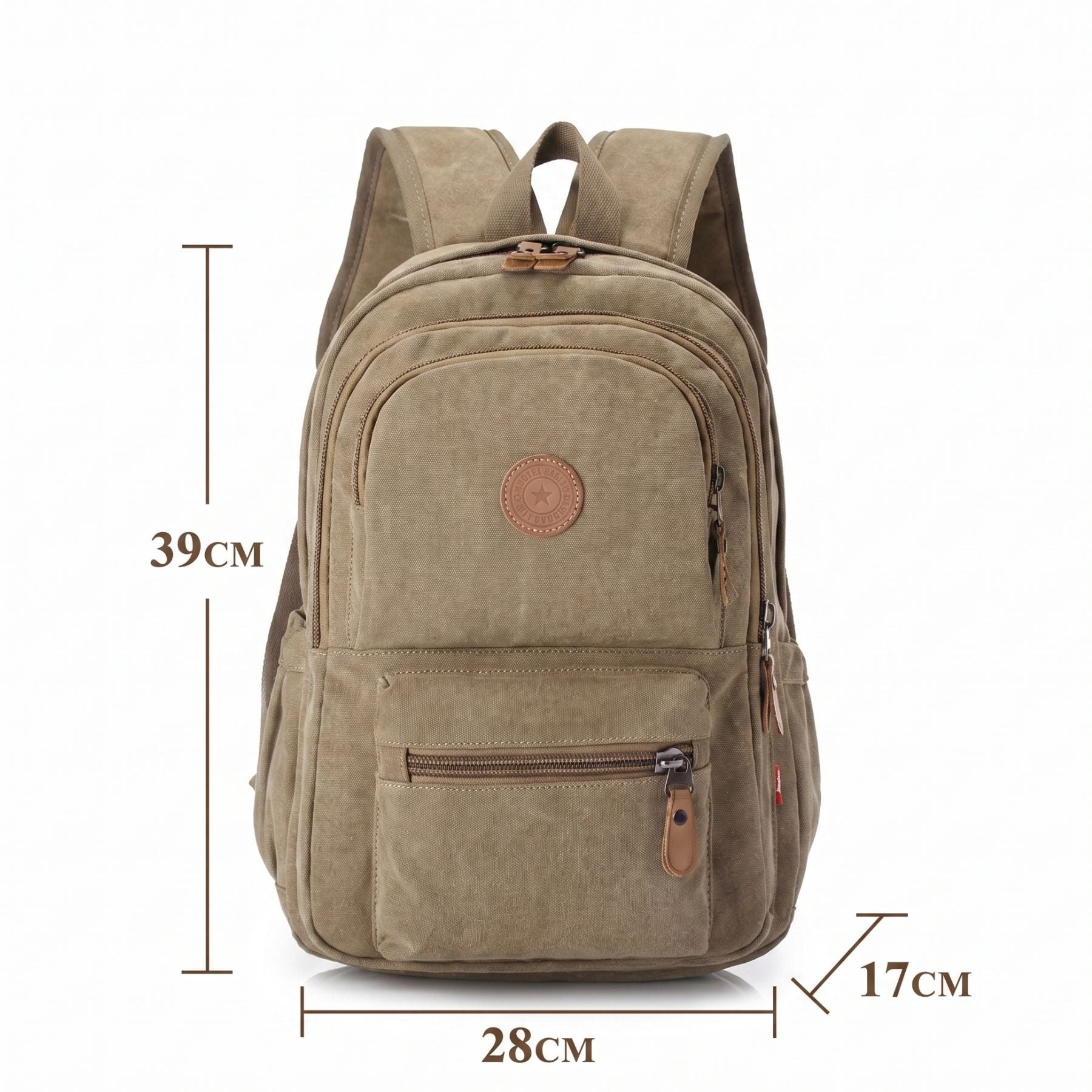 Sac scolaire vintage unisexe | Compartiments multiples | Tissu canvas épais