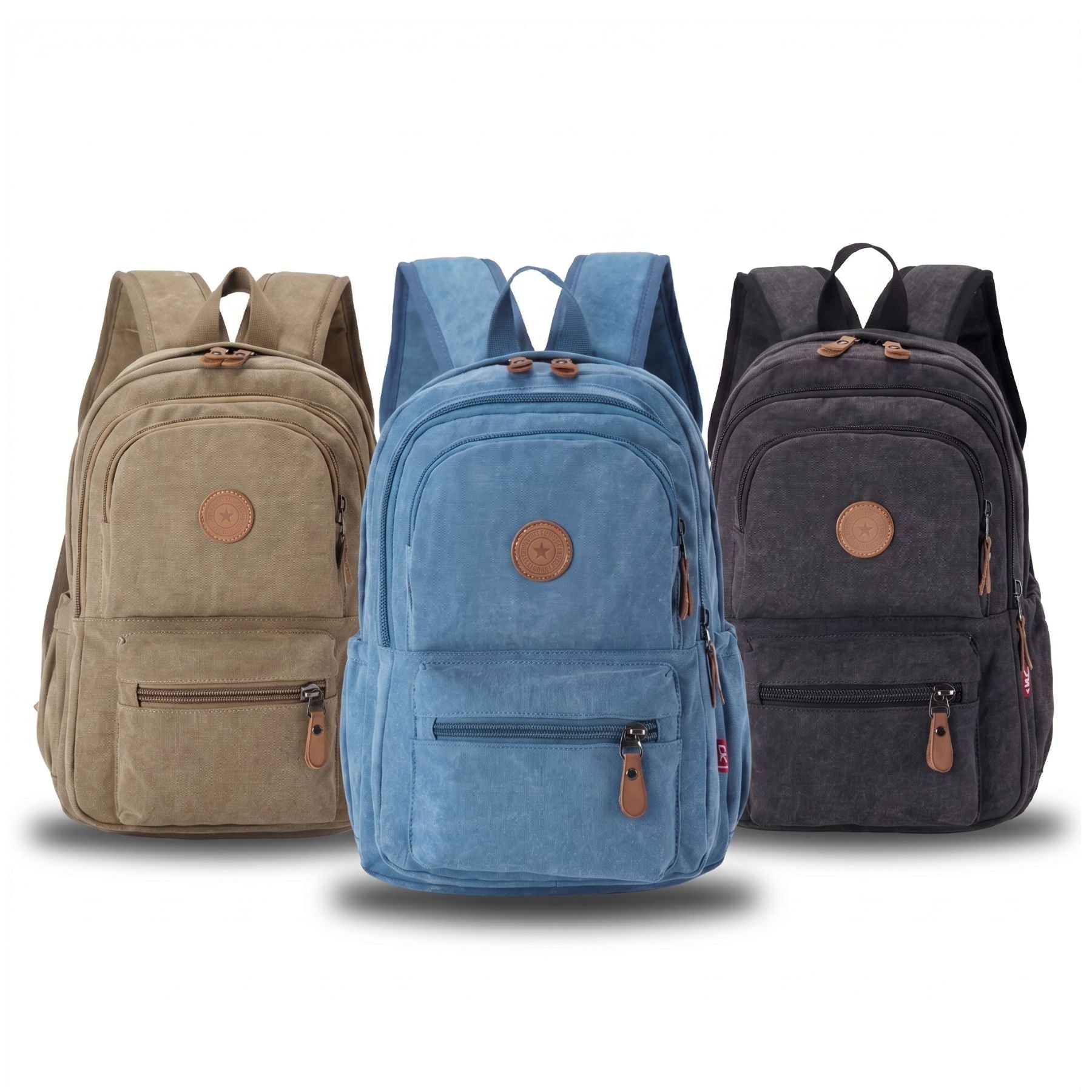 Sac scolaire vintage unisexe | Compartiments multiples | Tissu canvas épais