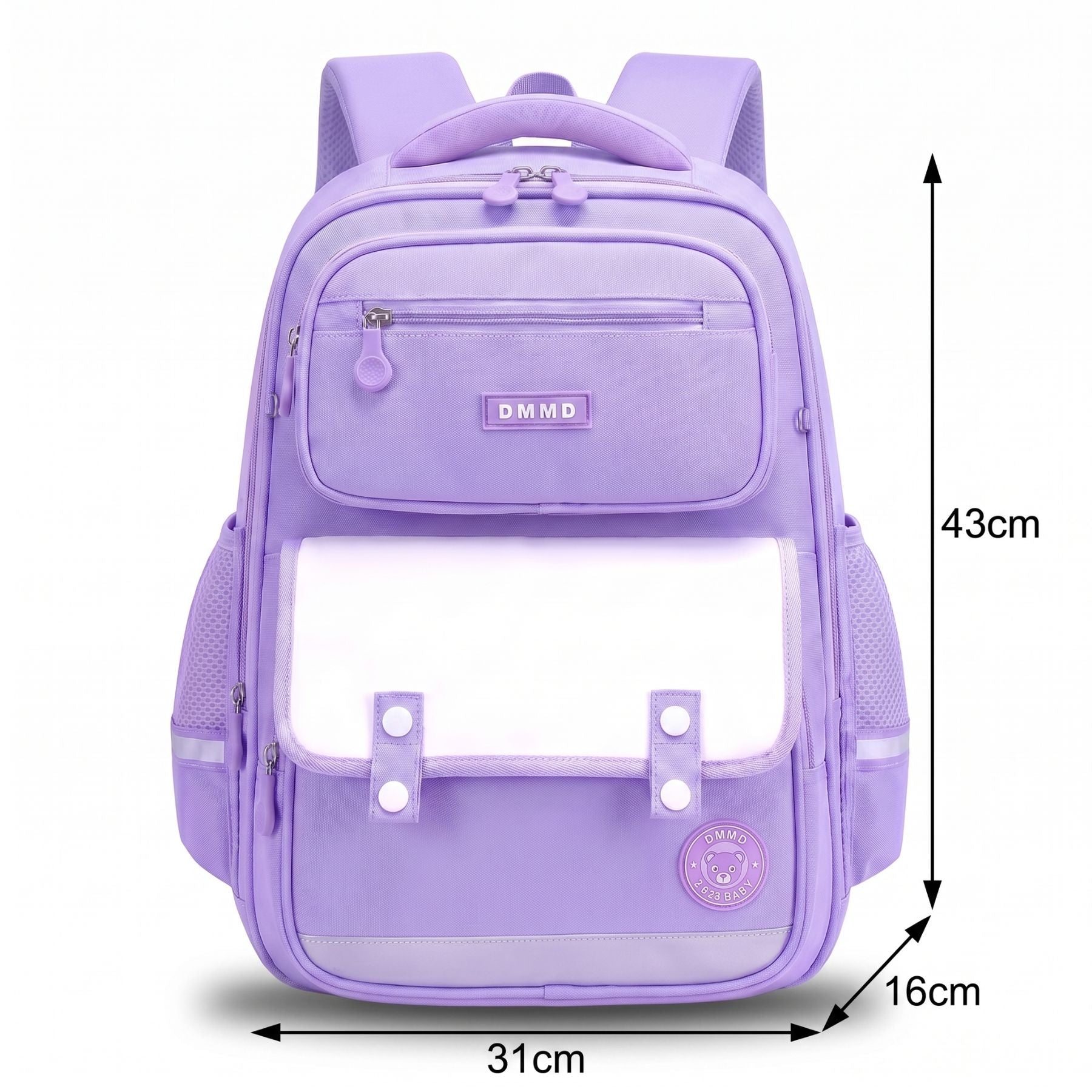 Sac scolaire violet grand format | Dos respirant renforcé | Tissu Oxford résistant | Grande capacité