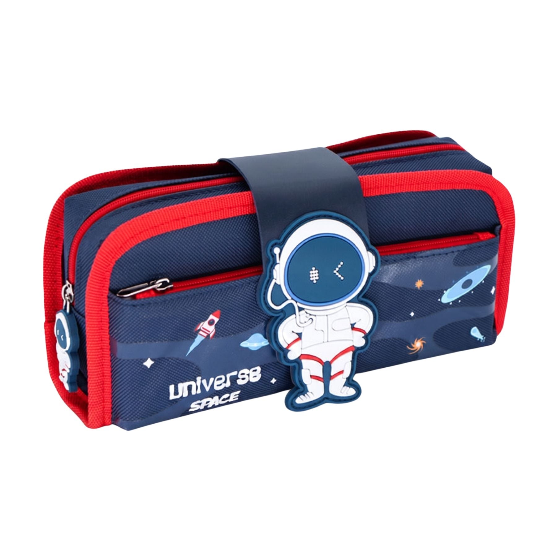 Trousse Enfant Motif Astronaute 3D | Pochette Amovible 2-en-1 | Grande Capacité | Thème Espace