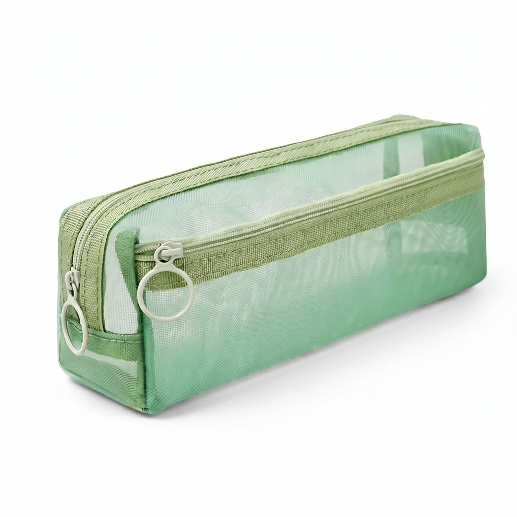 Trousse Étudiant Maille Transparente | Grande Capacité Double Zip | 4 Coloris Pastel | Collège Lycée