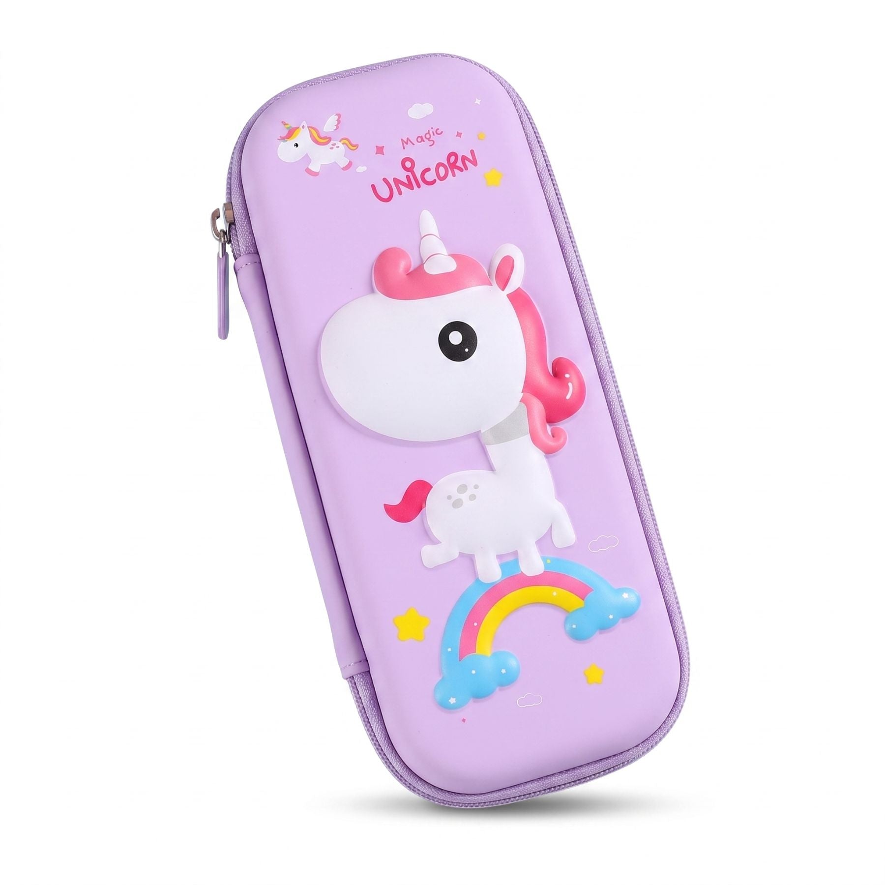 Trousse Kawaii Fille | Coque Rigide EVA | Licorne Arc-en-ciel  3D | Grande Capacité