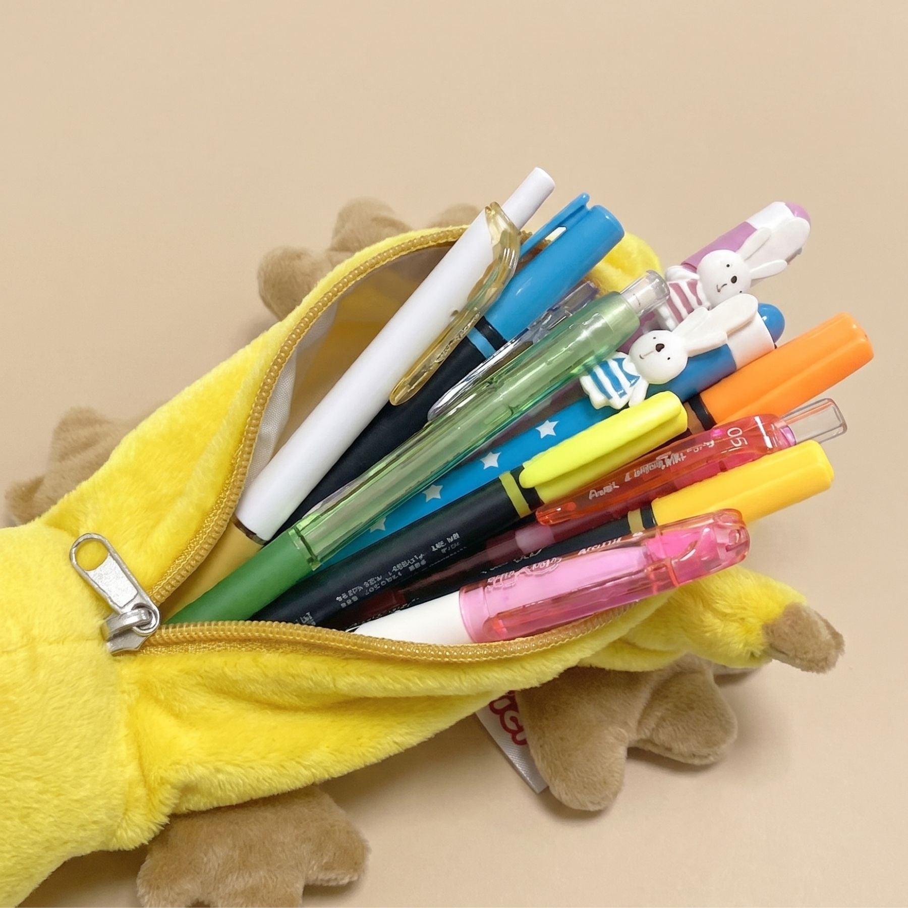 Trousse Peluche Canard Kawaii | Jaune Ultra Douce | Grande Capacité Zippée | Fournitures Scolaires