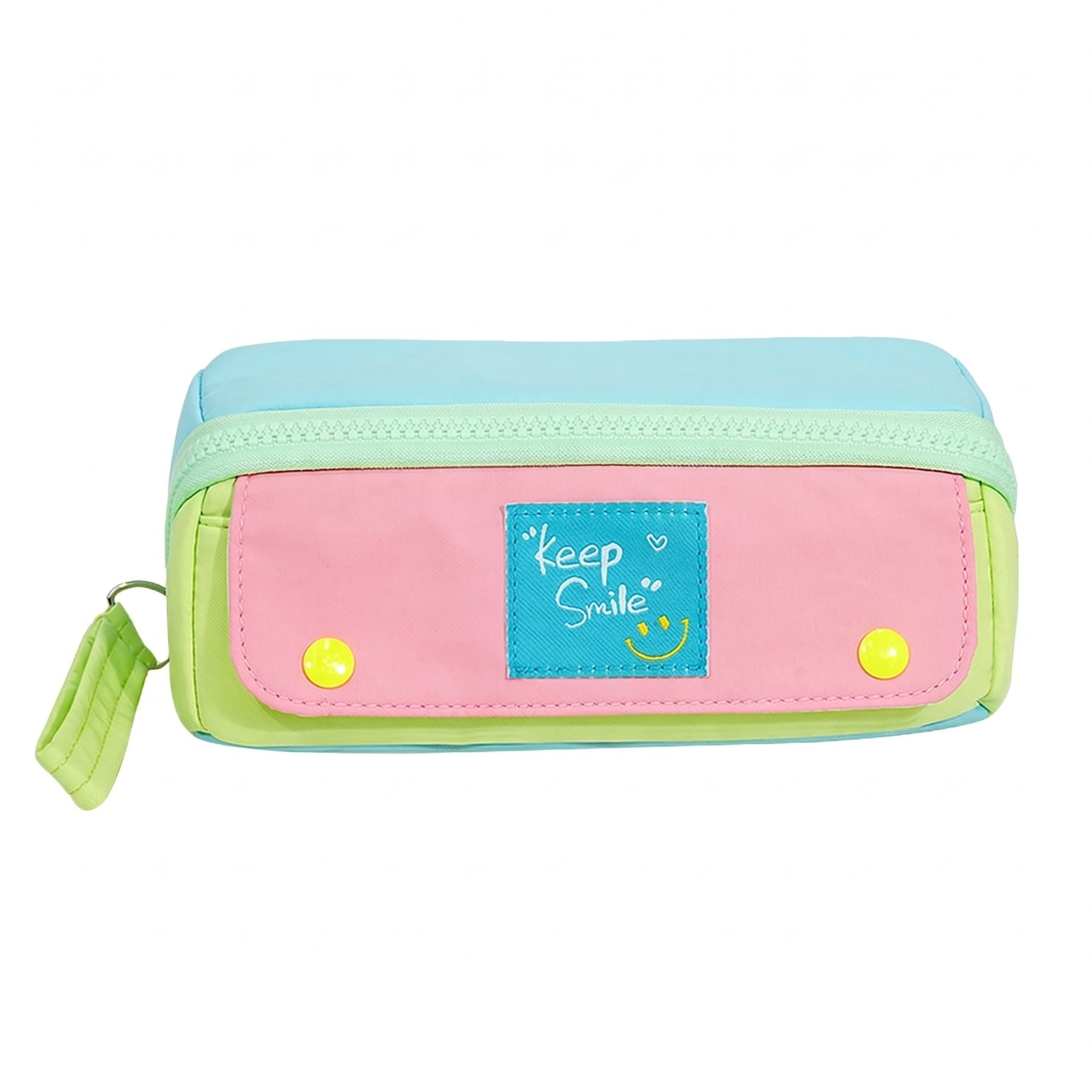 Trousse Scolaire Color Block | Grande Capacité Ouverture Large | Multi-Compartiments | Design Fluo