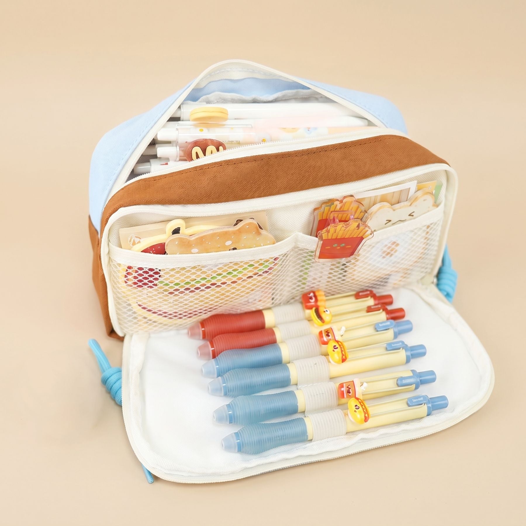 Trousse Scolaire Ita-Bag Kawaii | Fenêtre Transparente Personnalisable | Multi-Compartiments | Peluche Cadeau Incluse
