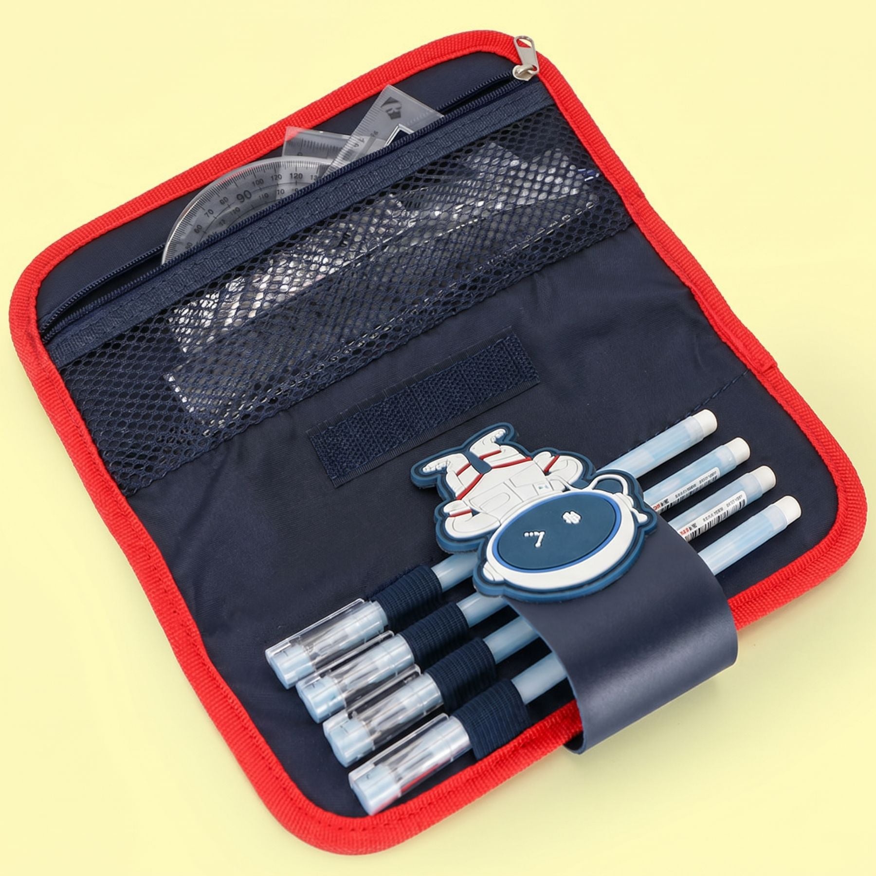 Trousse Enfant Motif Astronaute 3D | Pochette Amovible 2-en-1 | Grande Capacité | Thème Espace