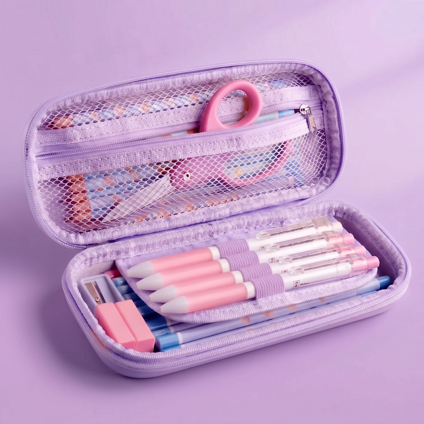 Trousse Kawaii Fille | Coque Rigide EVA | Licorne Arc-en-ciel  3D | Grande Capacité