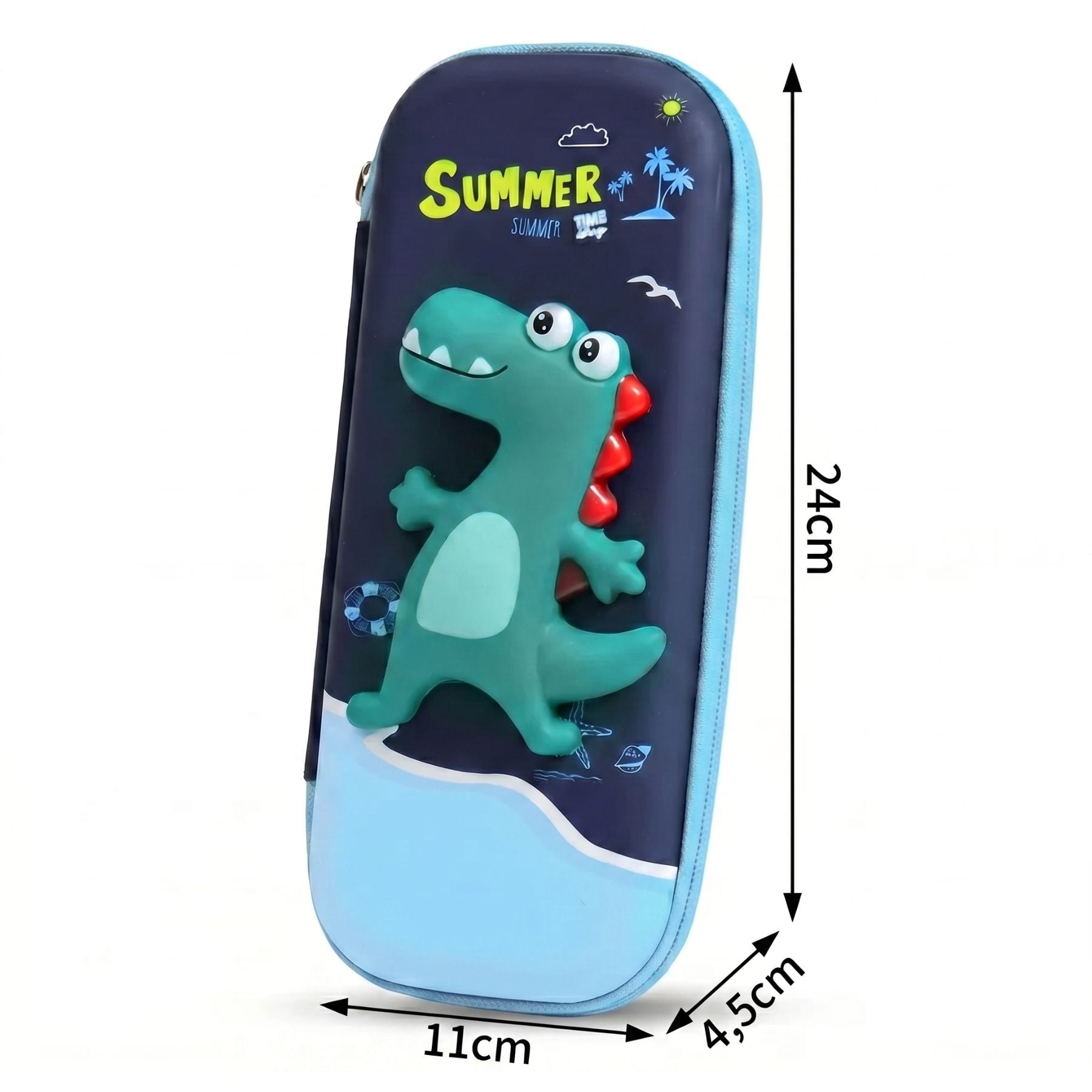 Trousse Scolaire Garçon Dinosaure 3D | Coque EVA Rigide | Grande Capacité | Figurine Anti-Stress en Relief
