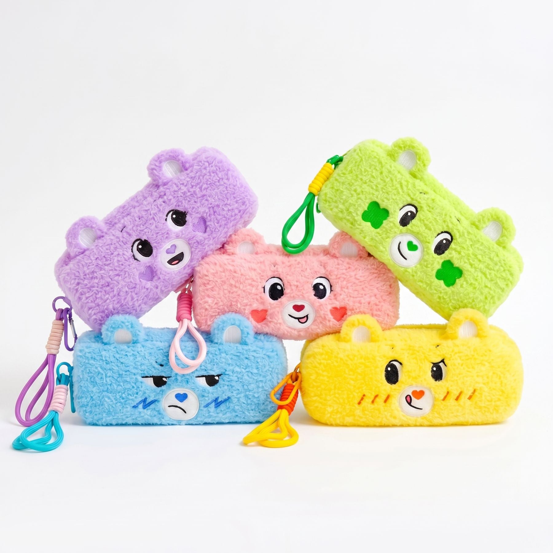 Trousse Scolaire Peluche Ours | Ultra Douce & Moelleuse | Dragonne Incluse | 5 Coloris Kawaii