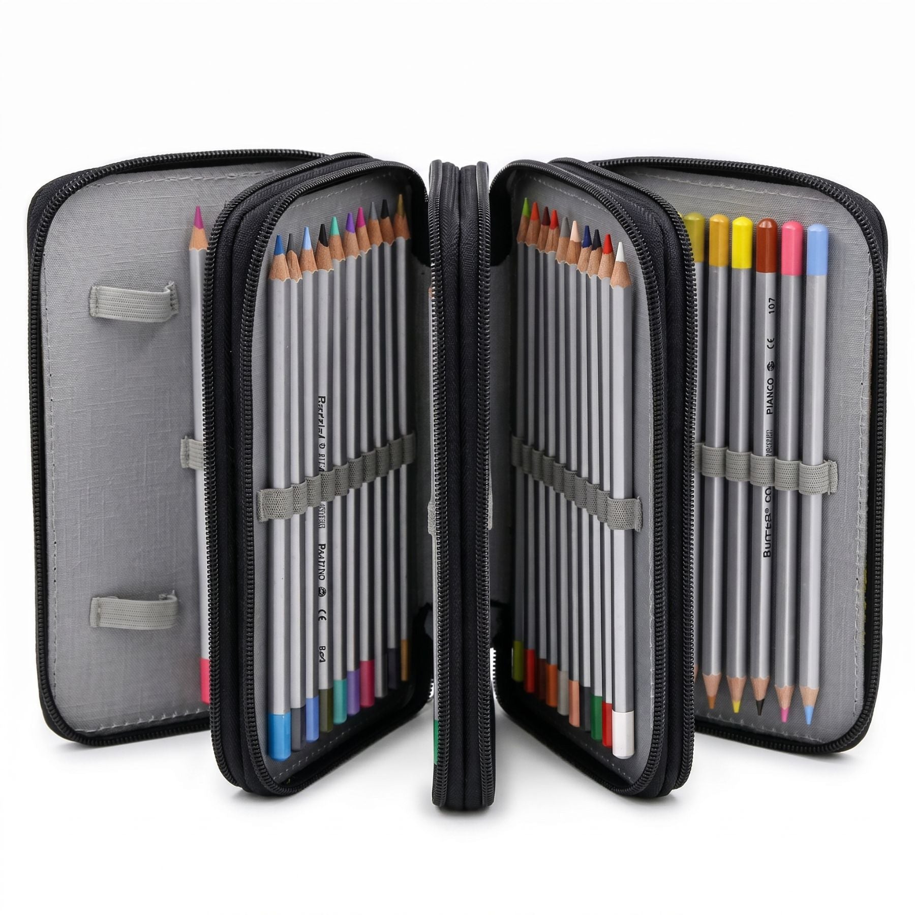 Trousse à Crayons de Couleur Artiste | Multi-Compartiments Zippés | Idéale Dessin & Coloriage | Jusqu'à 72 Crayons