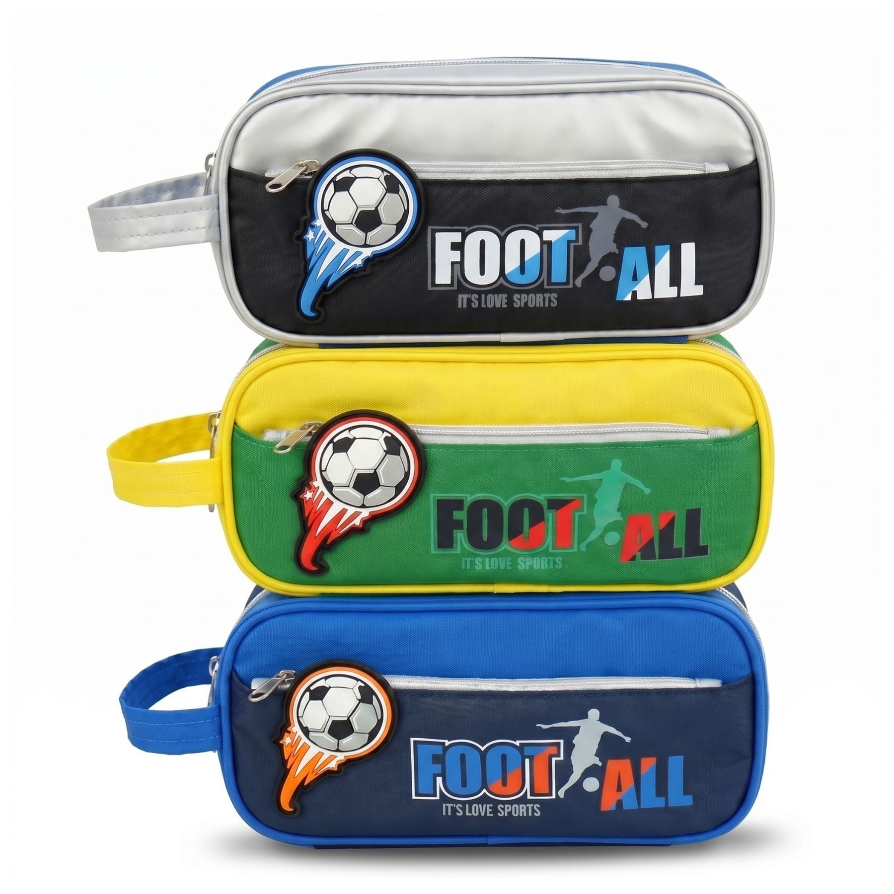 Trousse à crayons football | Grande capacité zippée | Compartiments multiples | Rangement pratique et structuré
