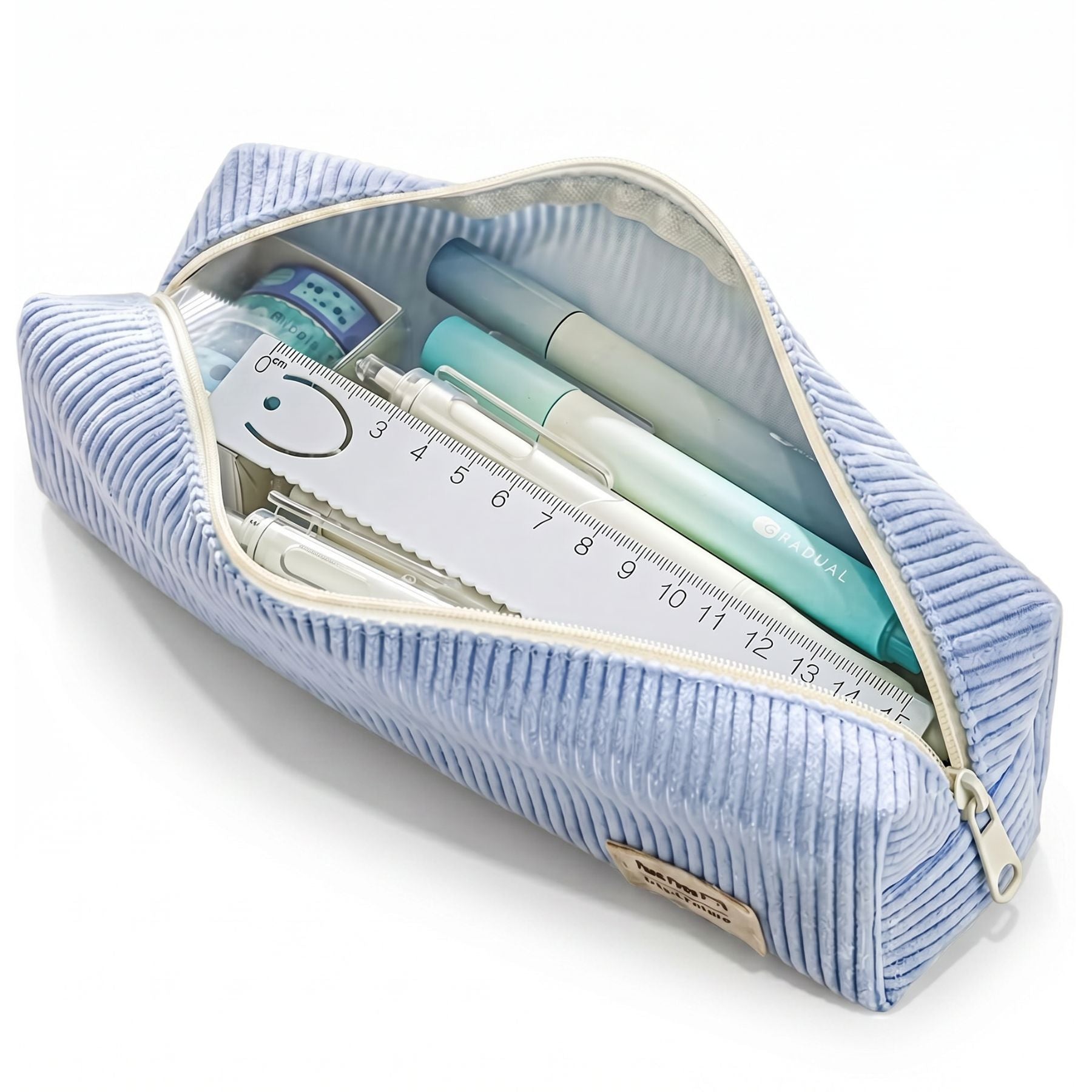 Trousse scolaire | Velours côtelé doux | Fermeture zippée | Protection et organisation des stylos