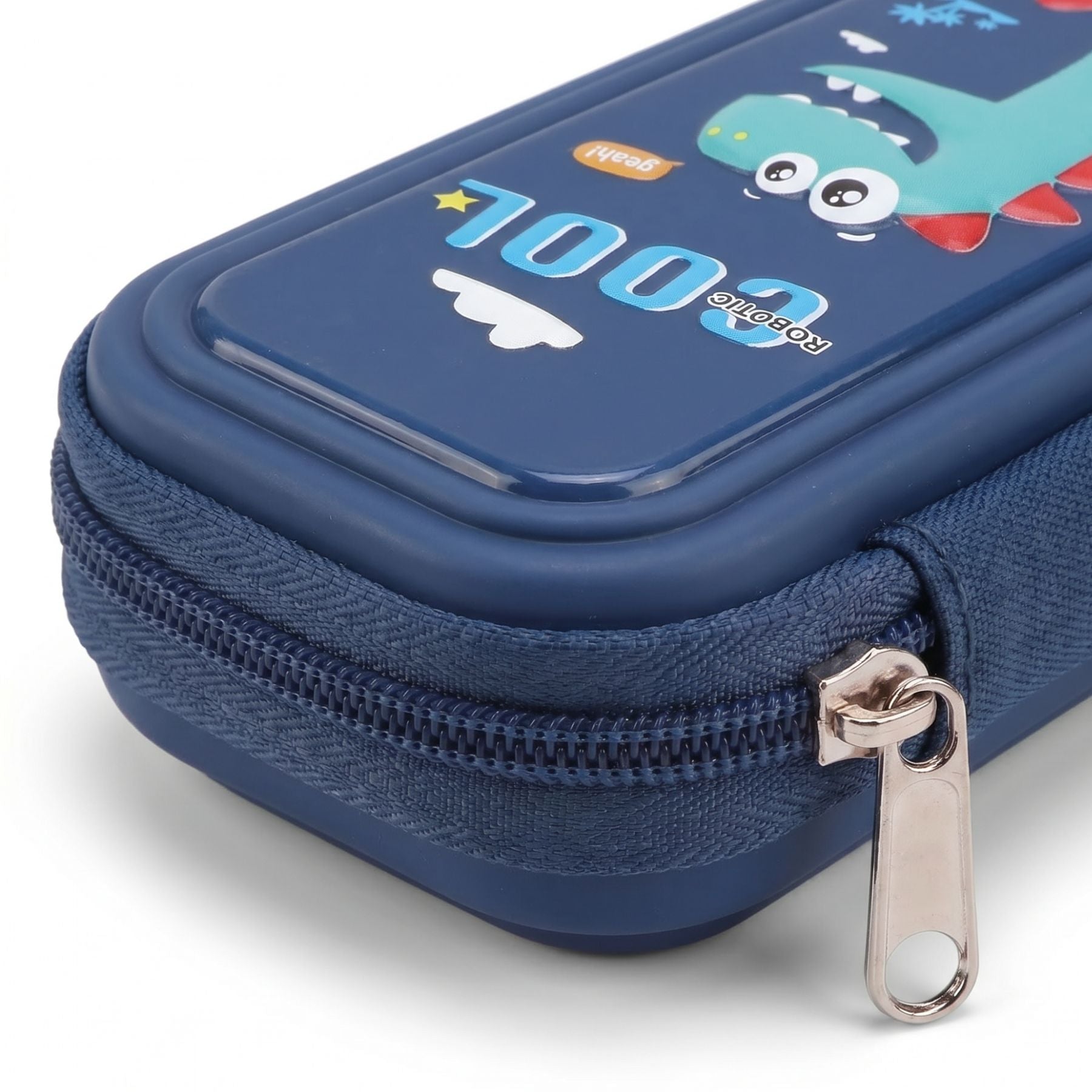 Trousse scolaire dinosaure | Coque rigide résistante | Compartiment unique zippé | Grande capacité | Idéale pour un rangement efficace