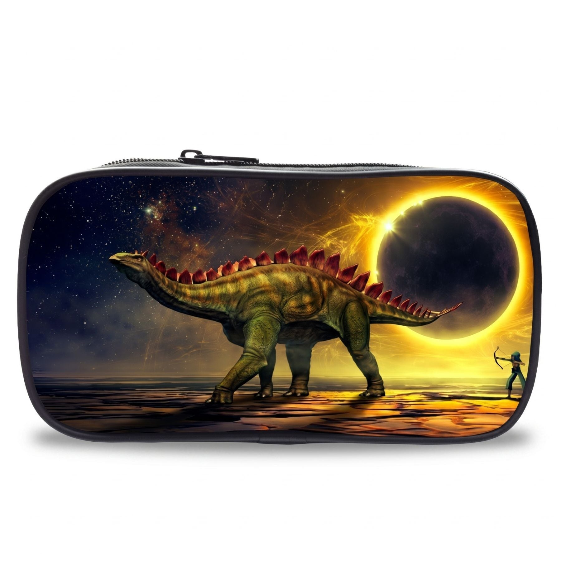 Trousse scolaire dinosaure | Motif animal 3D coloré | Matière polyester | Transport facile des fournitures