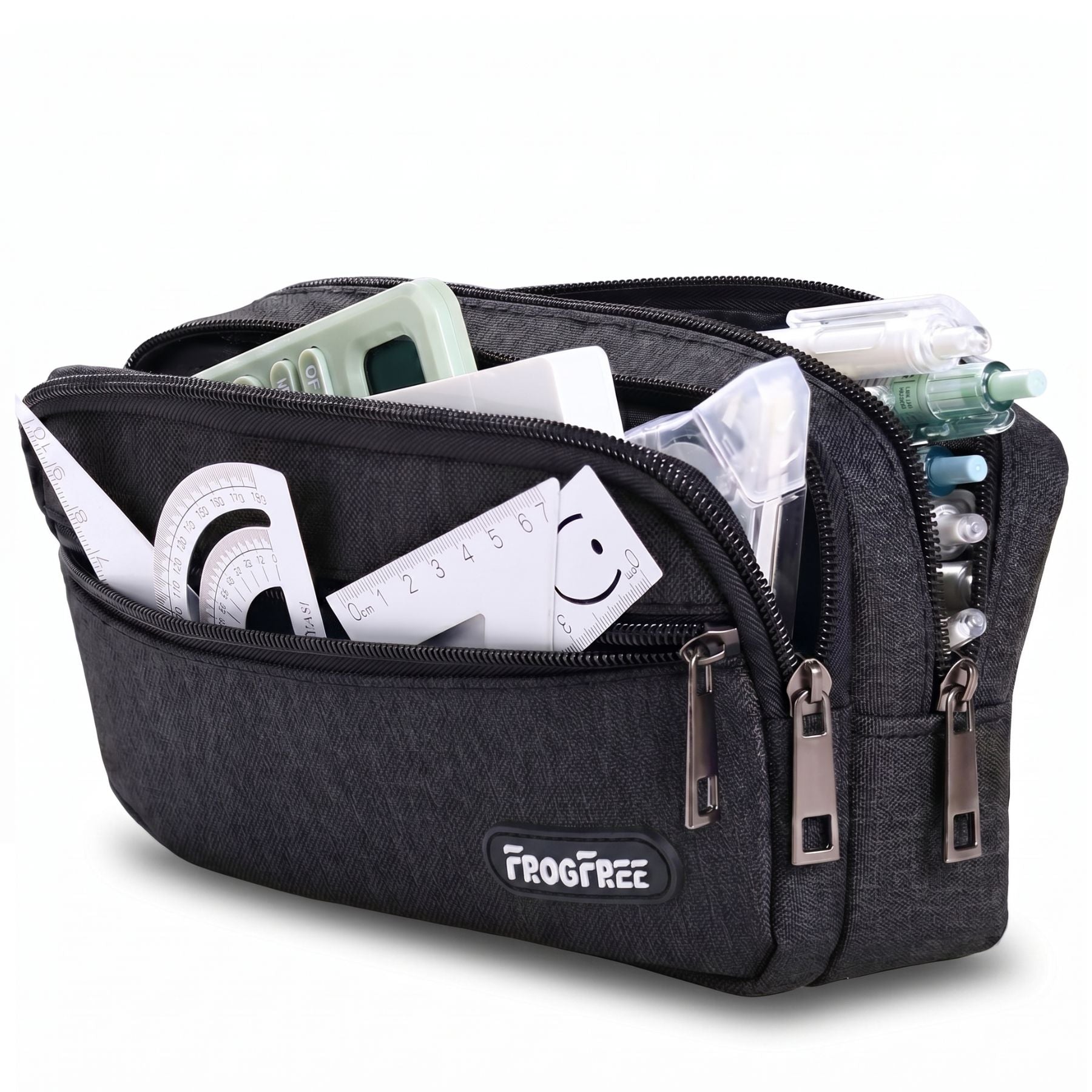 Trousse scolaire grande capacité | 3 compartiments organisés | Design sobre et résistant | Rangement efficace