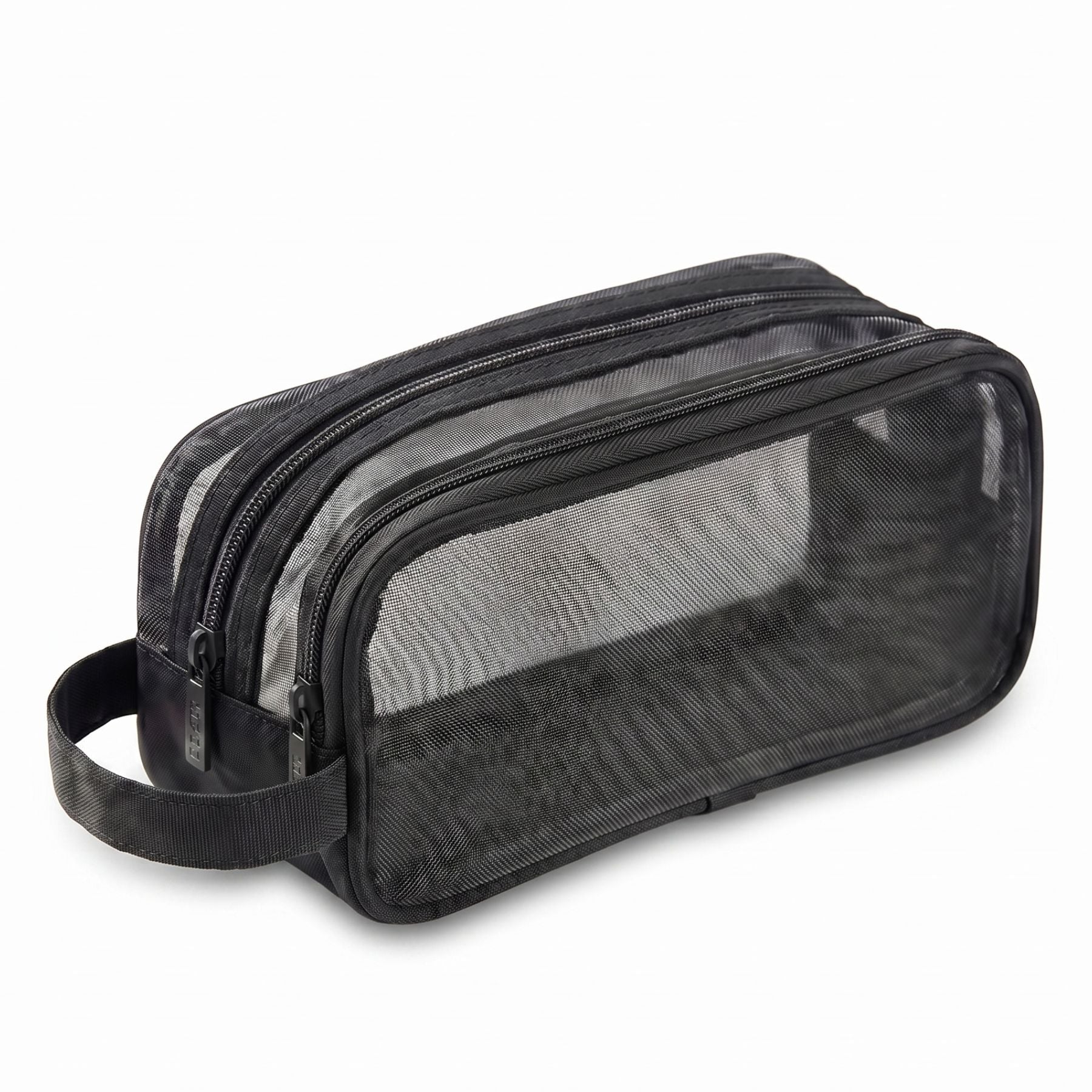 Transparent Mesh Pencil Case | Double Compartment | Wide Opening | Organised Storage
