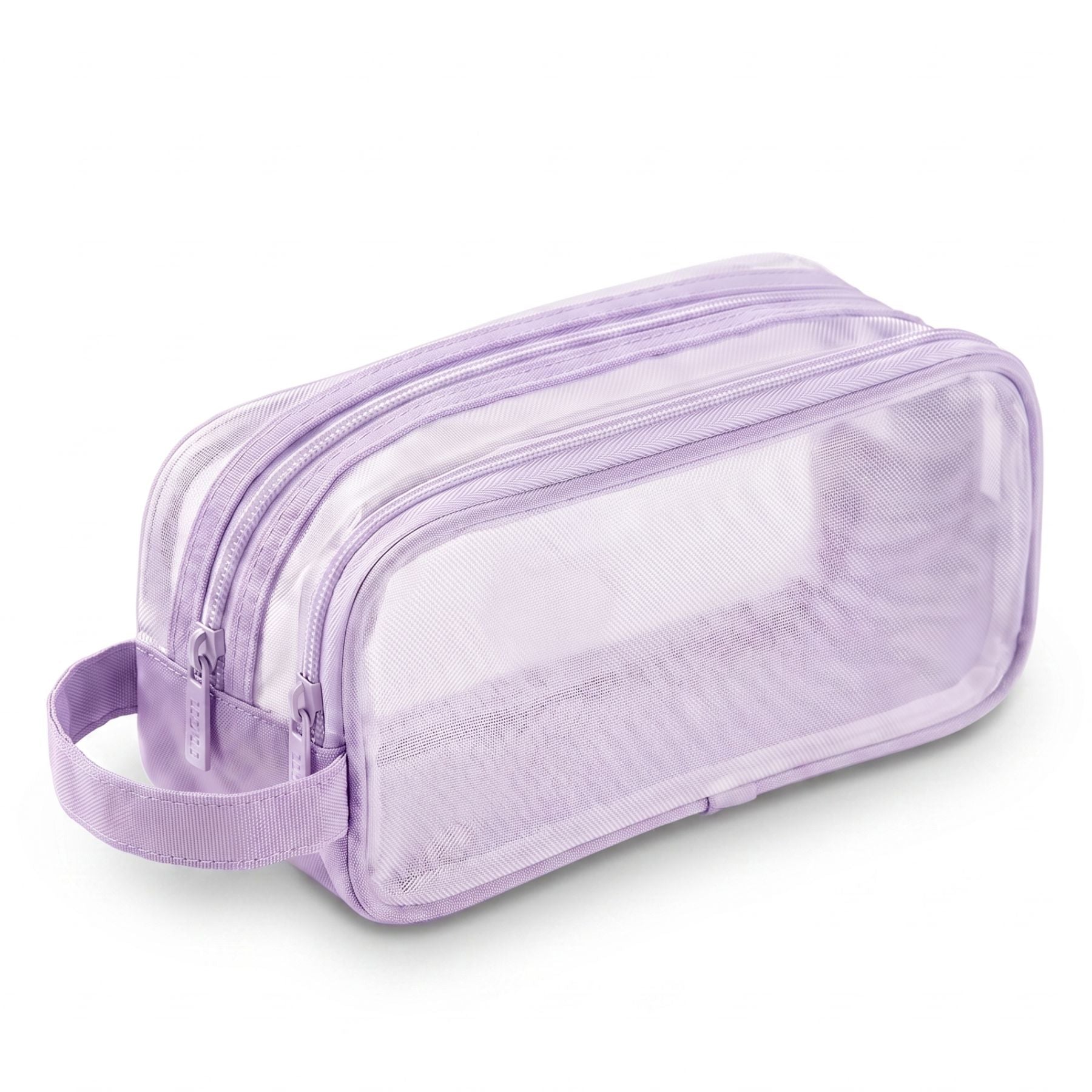 Transparent Mesh Pencil Case | Double Compartment | Wide Opening | Organised Storage