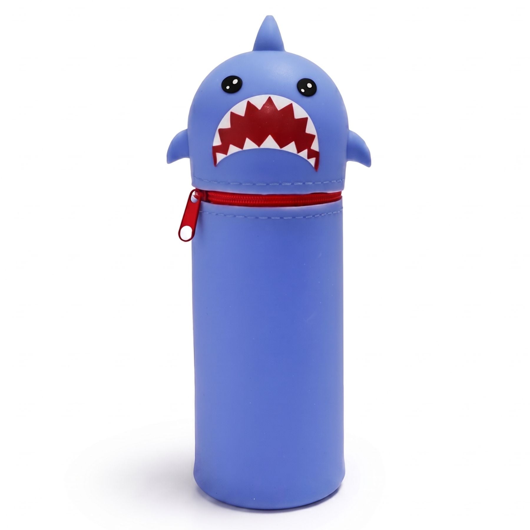 Trousse requin bleu en silicone | Motif cartoon | Grande capacité | Pratique et durable pour l’école