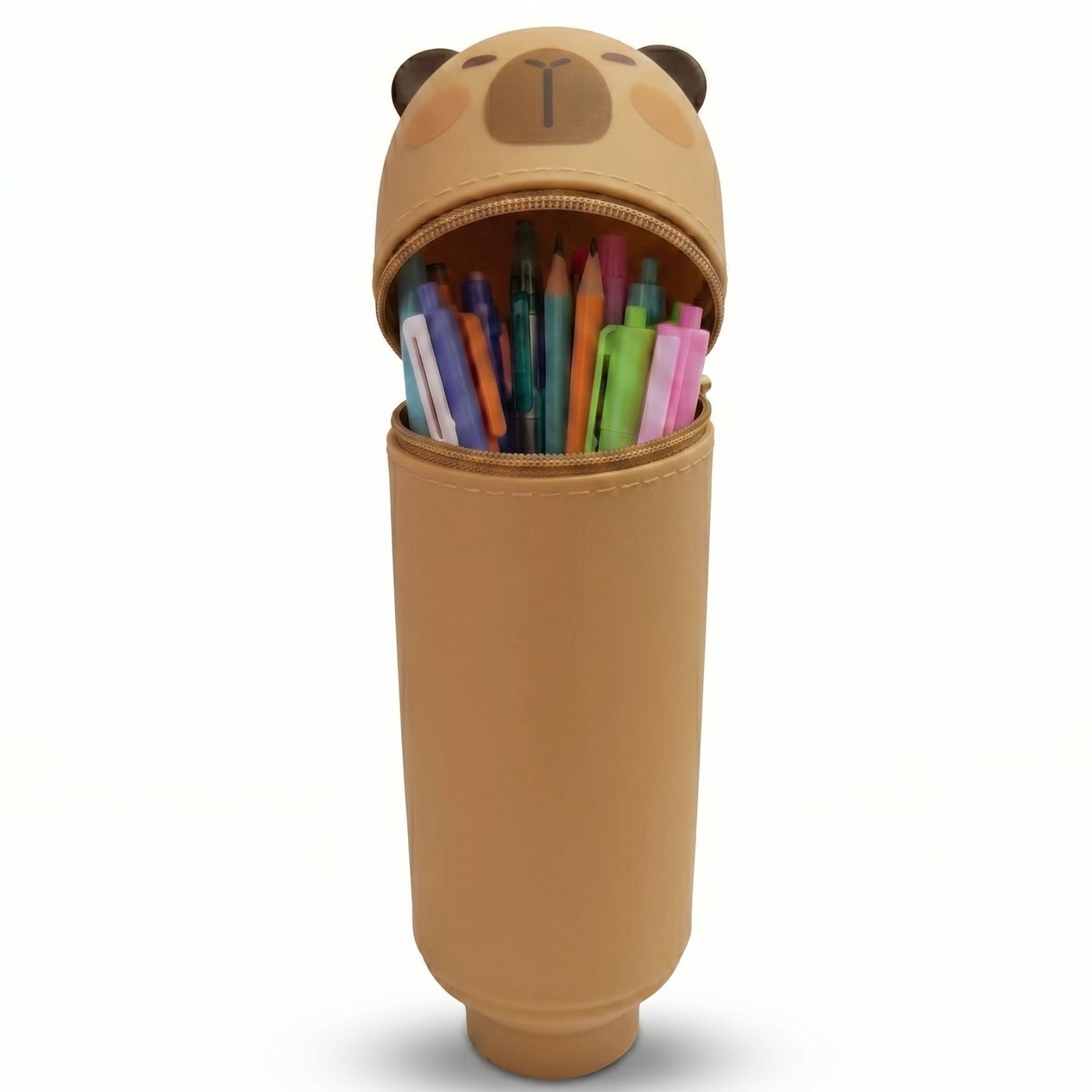 Trousse crayon capybara en silicone | Motif cartoon | Grande capacité | Résistante et pratique au quotidien